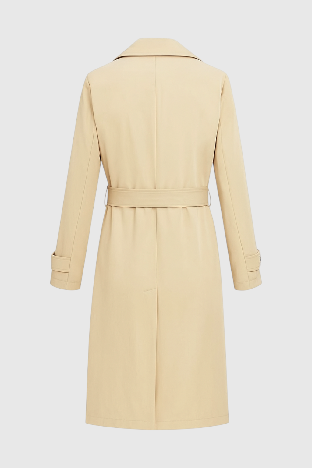 Dames Lange Beige Trenchcoat met Riem