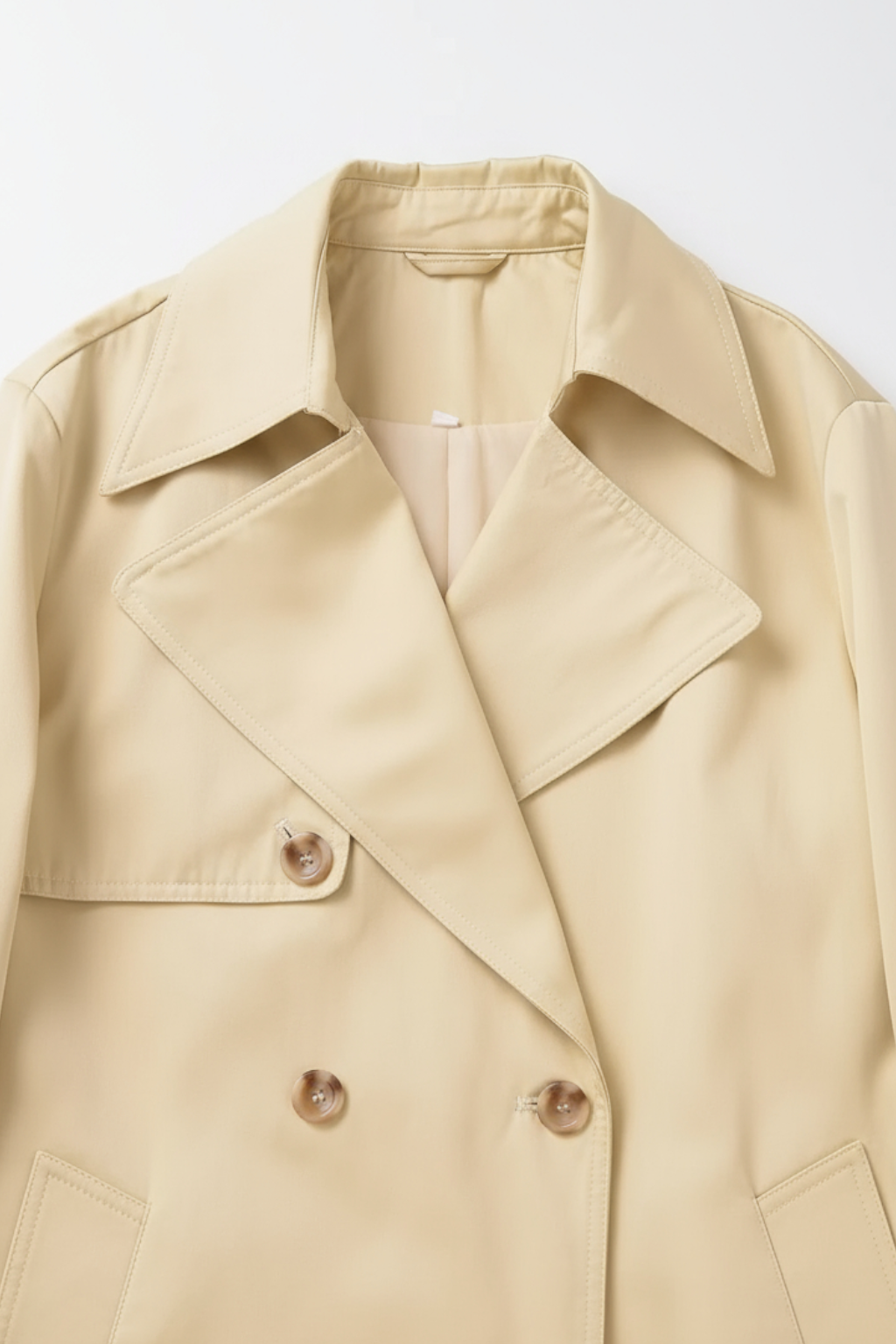 Dames Lange Beige Trenchcoat met Riem