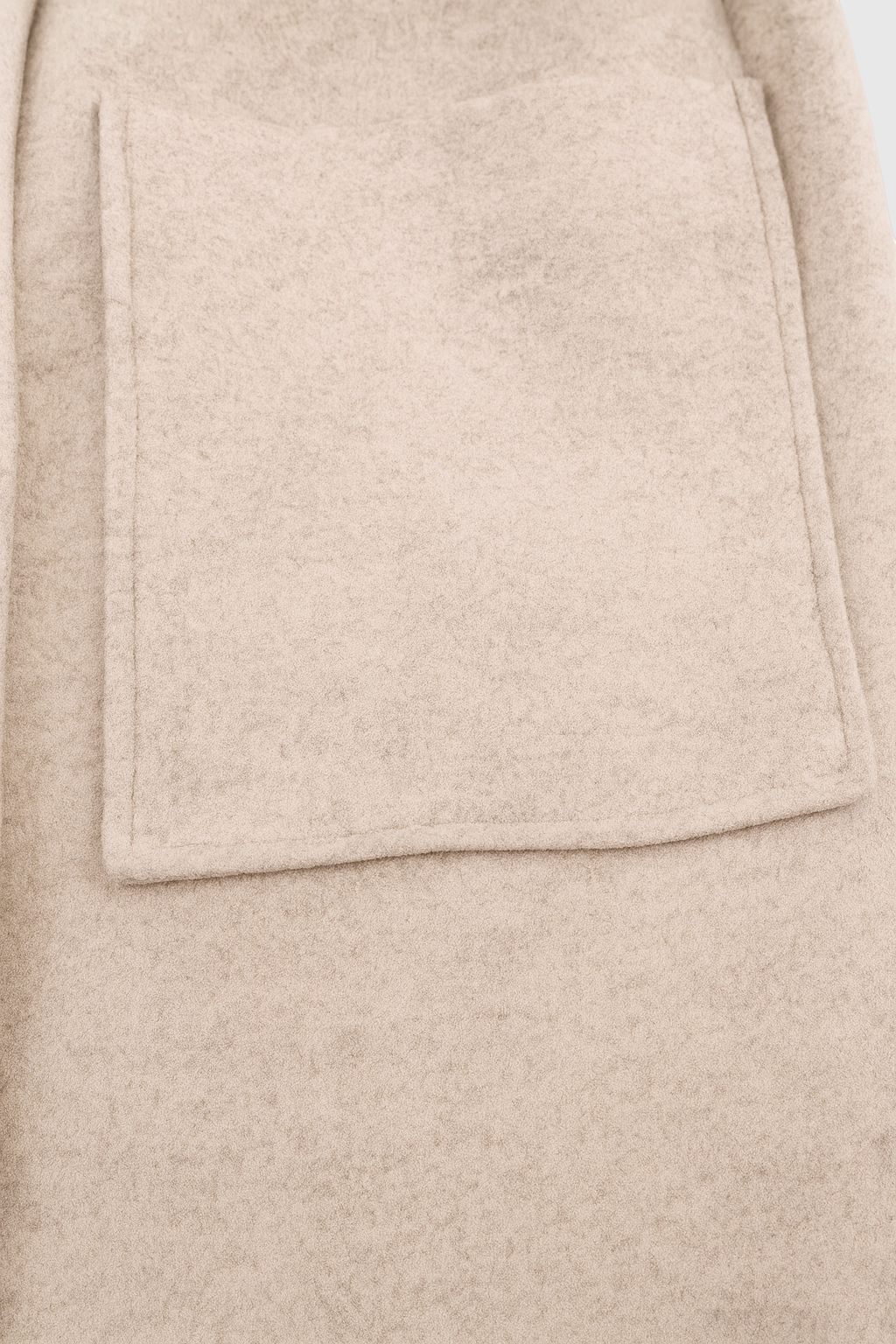 Dames Lange Beige Winterjas Met Ronde Hals