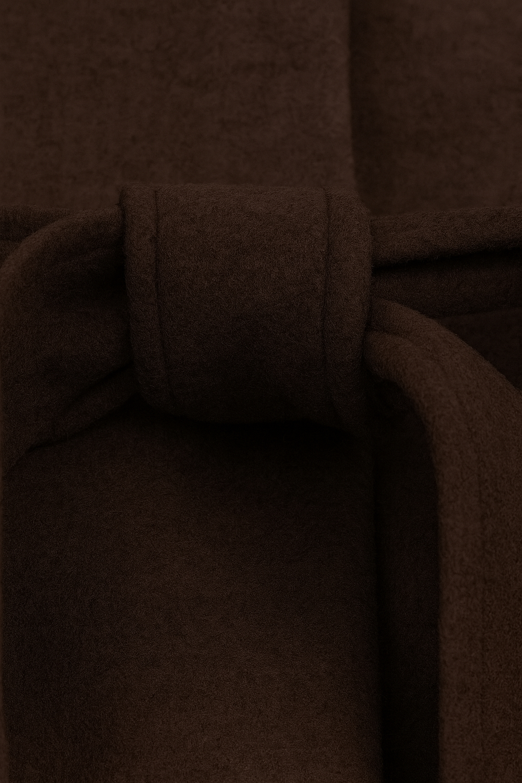 Dames Lange Bruin Winterjas Met Ronde Hals