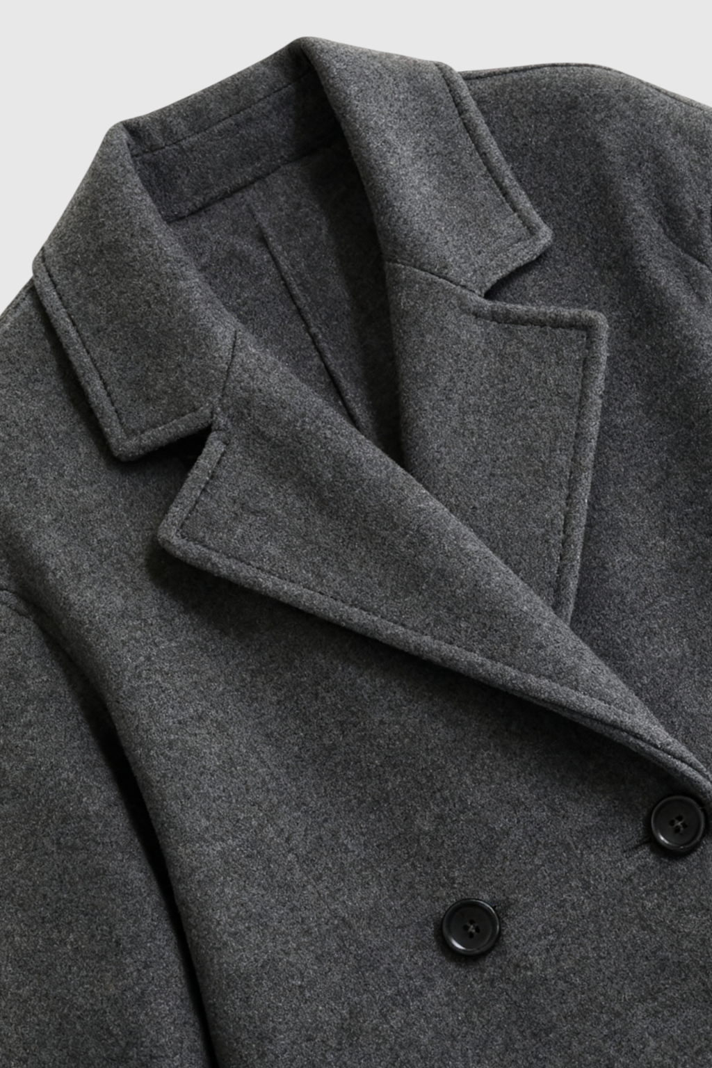 Dames Lange Donkergrijs Winterjas met Flip-Kraag