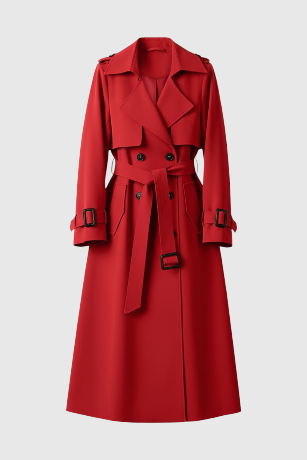 Dames Lange Rood Trenchcoat