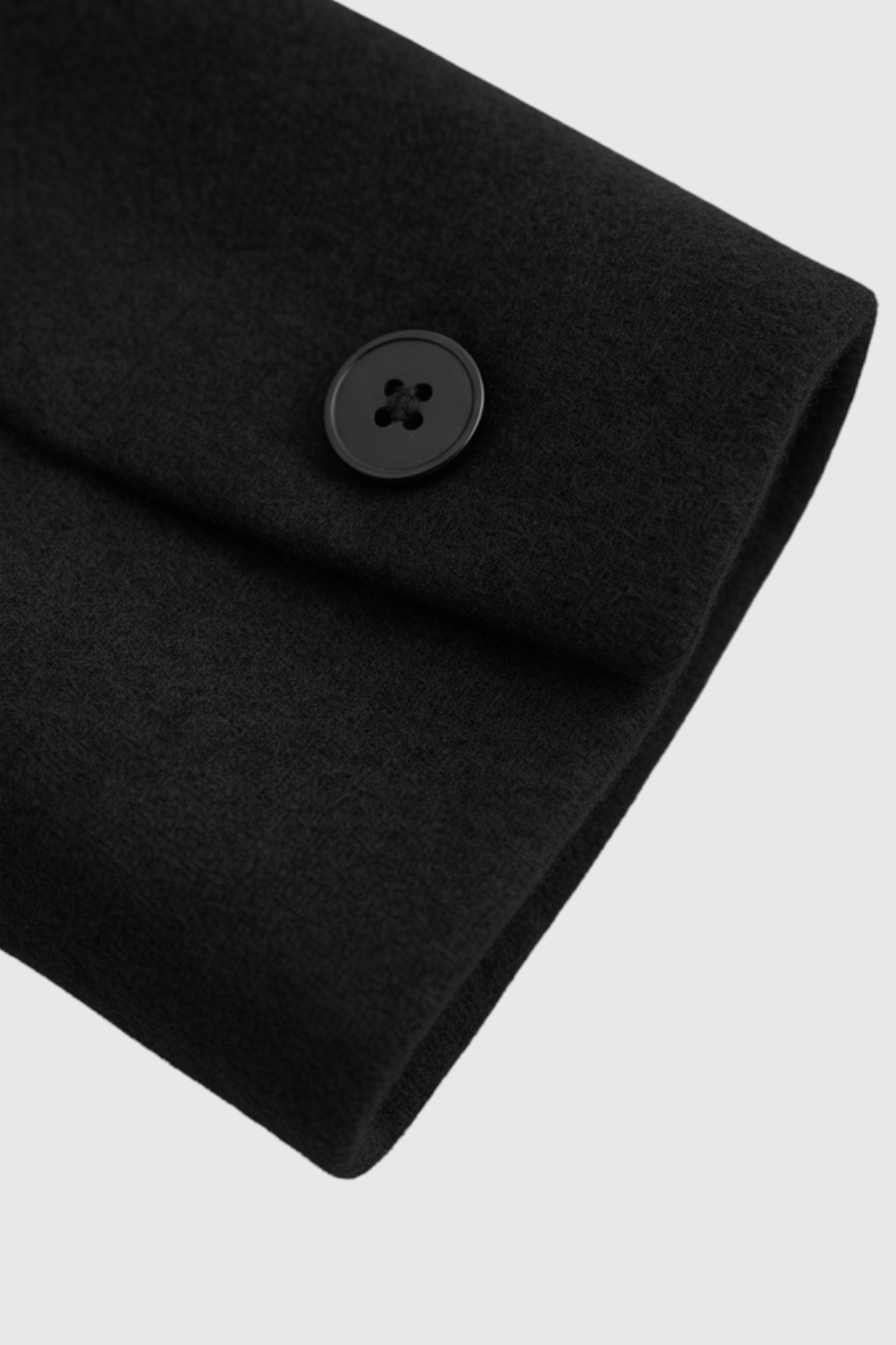 Dames Lange Zwart Wollen Jas met Bontkraag