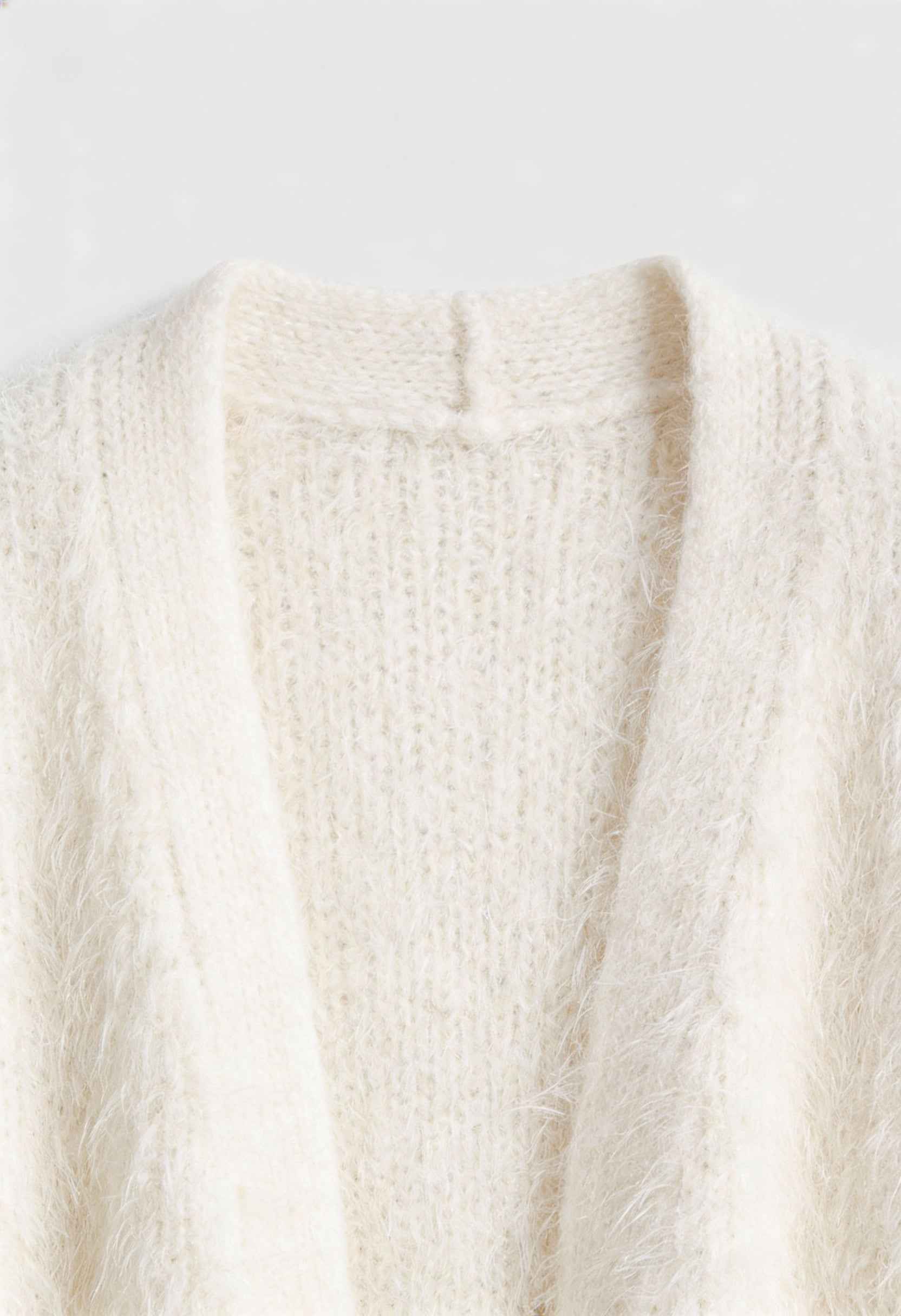 Dames Modieus Wit Gebreid Vestje