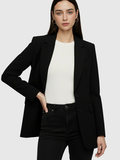 Damska czarna marynarka slim fit - Profesjonalna i stylowa