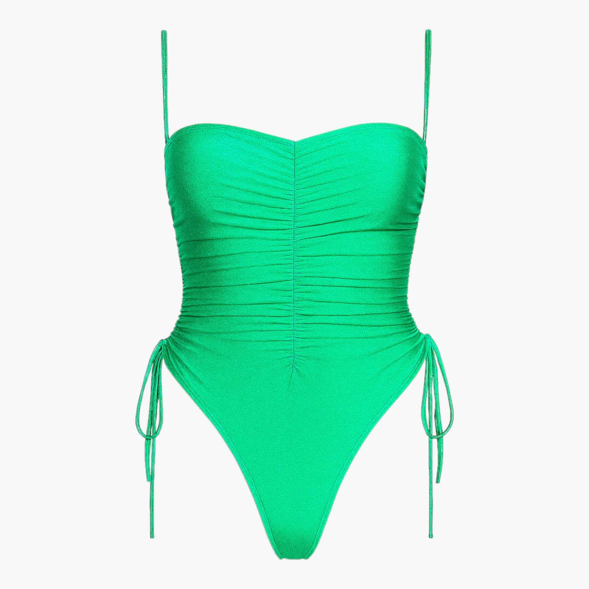 Dames zwemkleding : Strapless Groene Zwempak voor een Stijlvolle Zomer - Perfect voor Jouw Zomerse Look in Fluorescerend Groen van Vanda Liamo