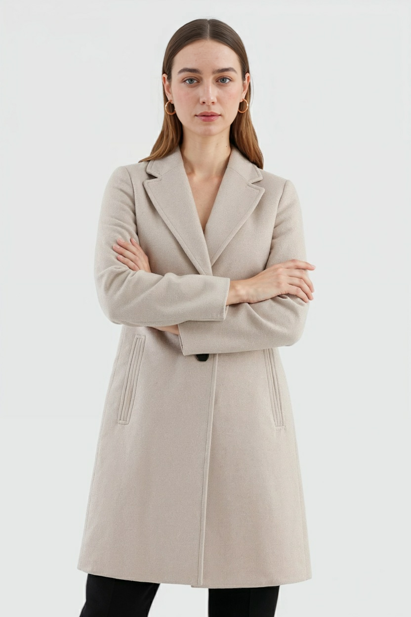 Dames Vintage Elegante Khaki Jas