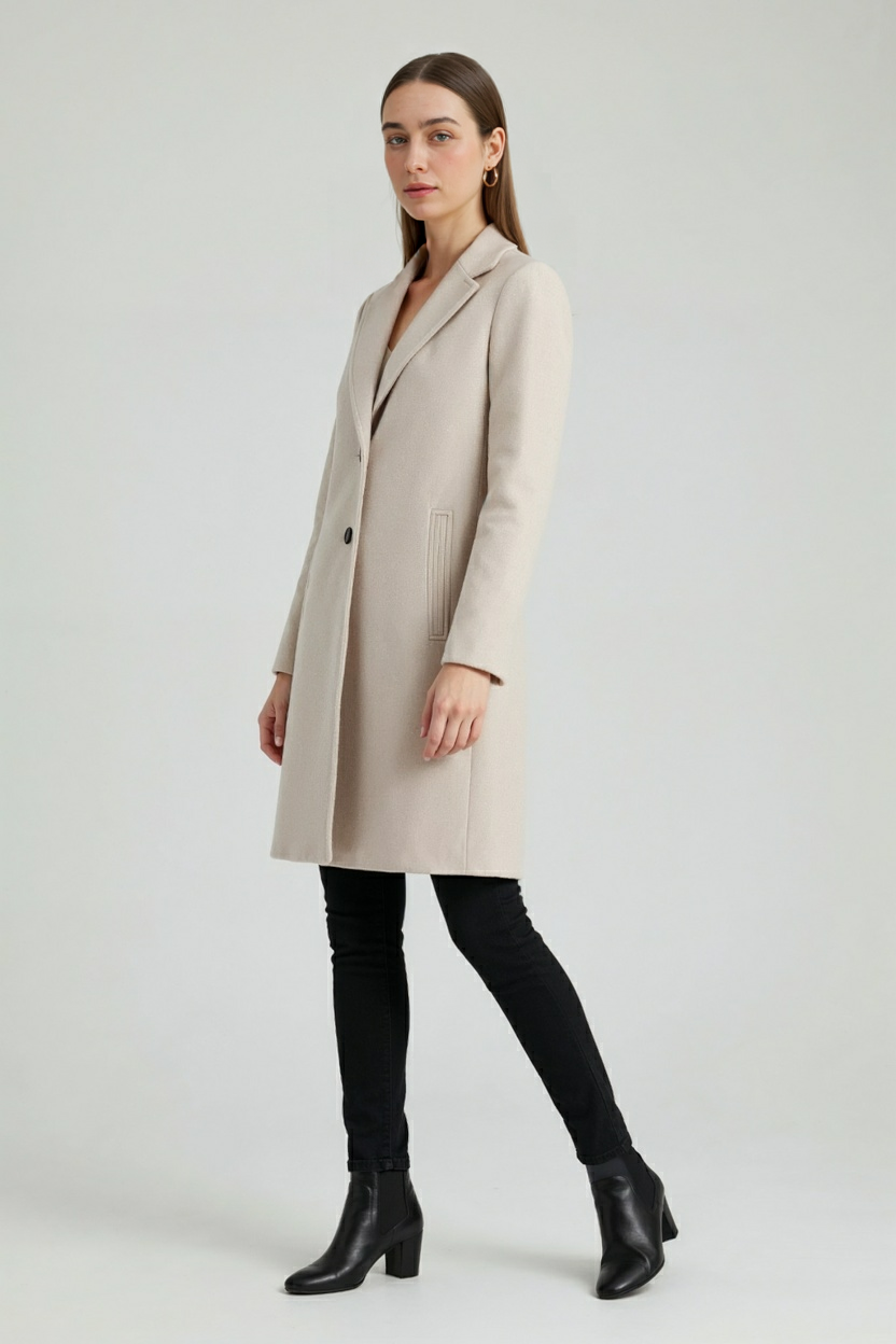 Dames Vintage Elegante Khaki Jas