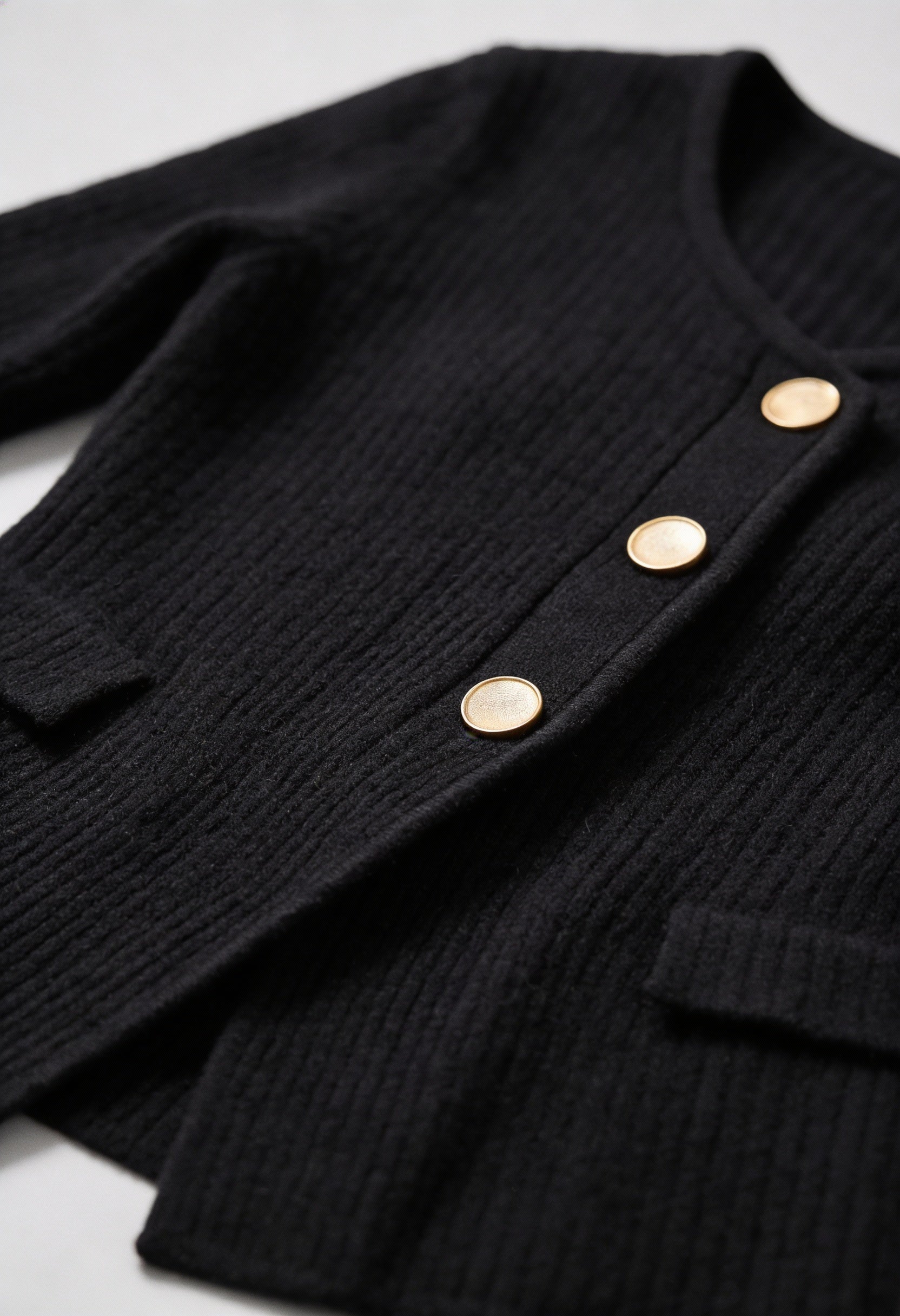 Women's Warm Black Knit Cardigan