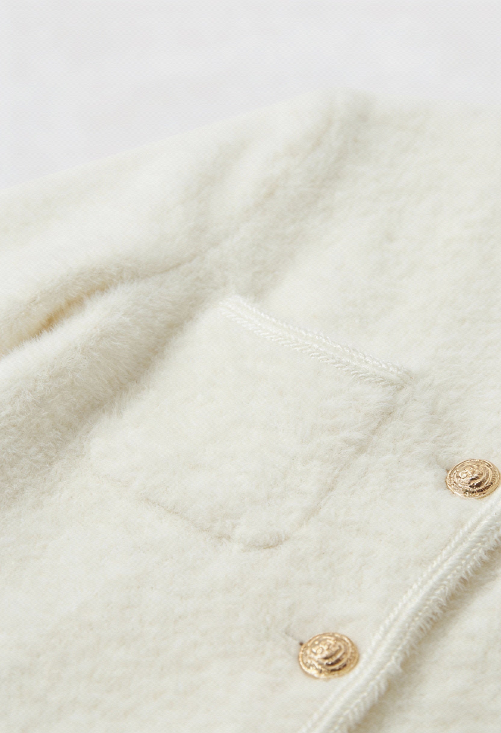 Women's Soft Crew Neck White Cardigan