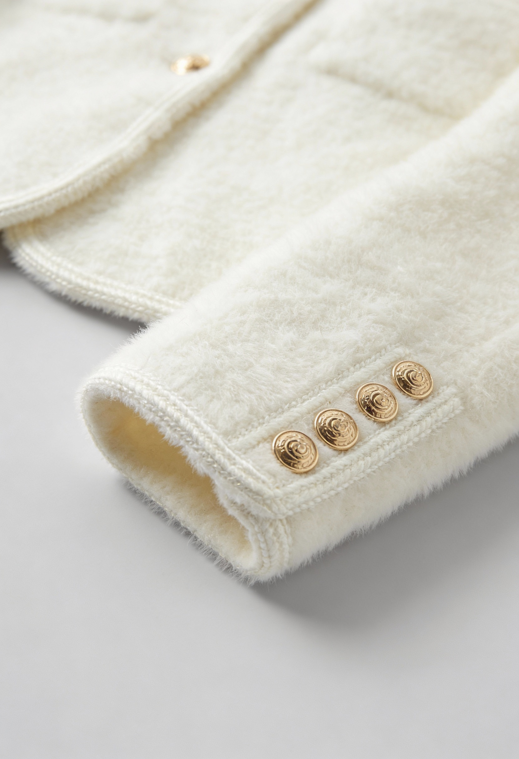 Women's Soft Crew Neck White Cardigan