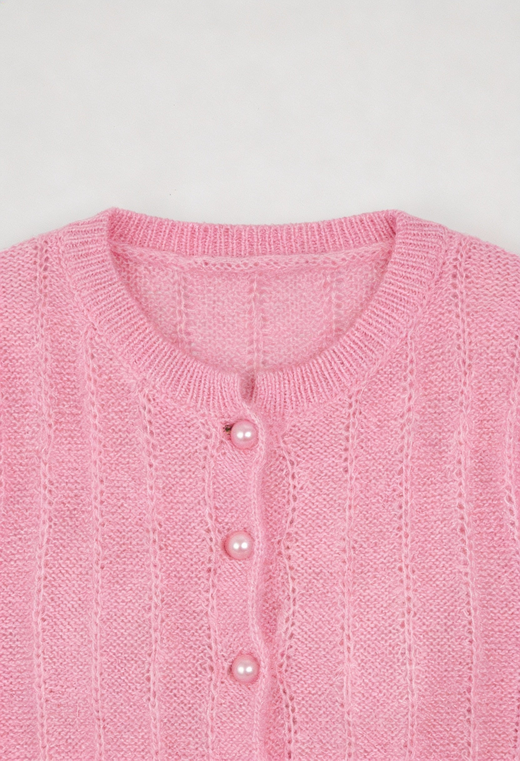 Dames Zachte Roze Gebreide Vestje