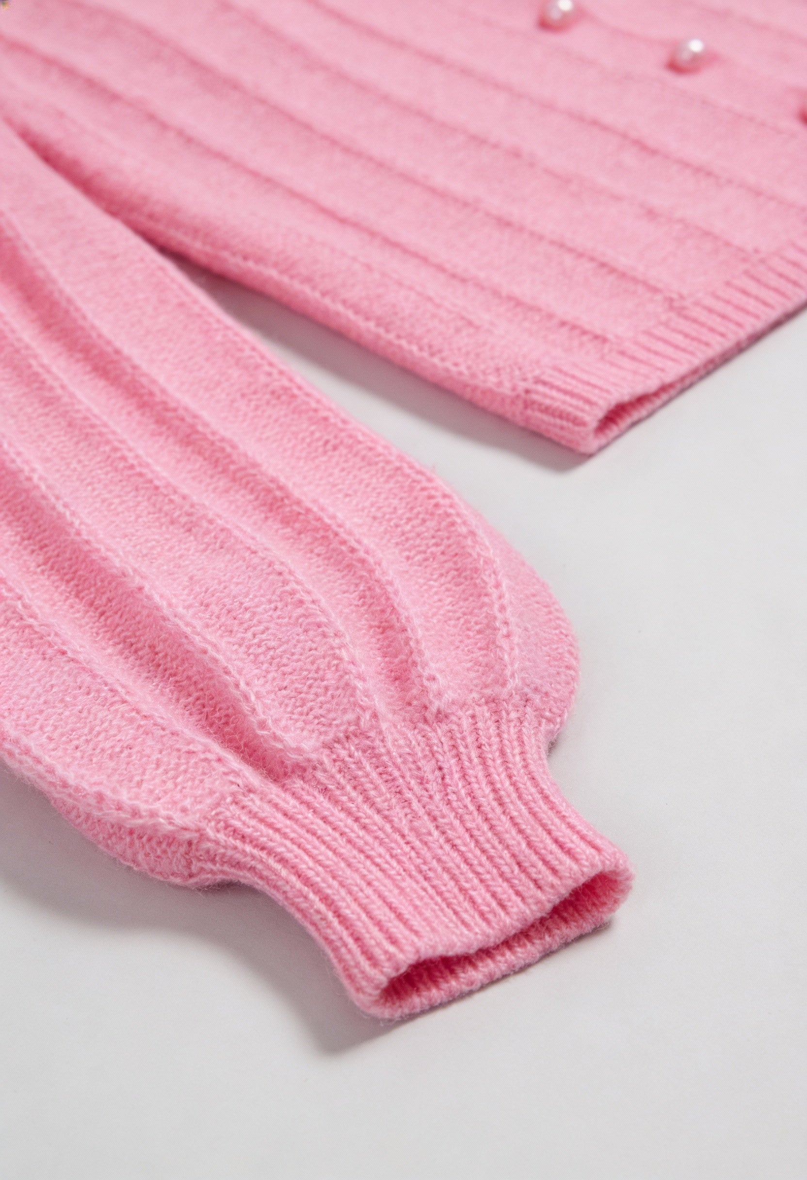 Dames Zachte Roze Gebreide Vestje