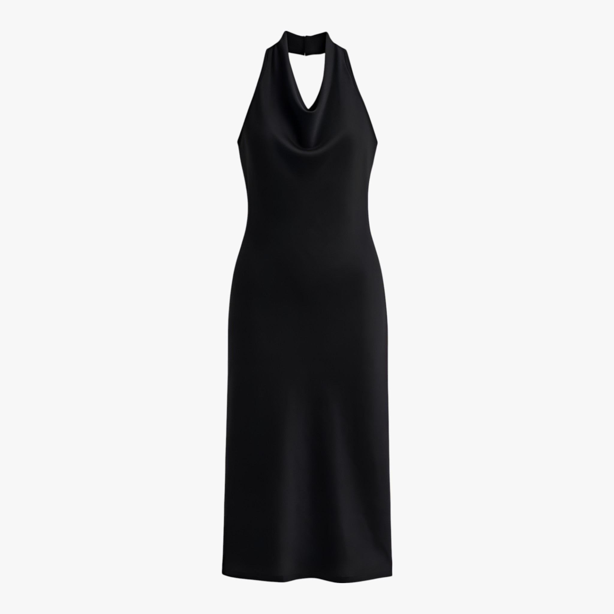 Jurken : Grace Dames Zomerjurk Midi Backless Ontwerp - Zwart | Zomerjurk Dames Zwart in Zwart van Vanda Liamo