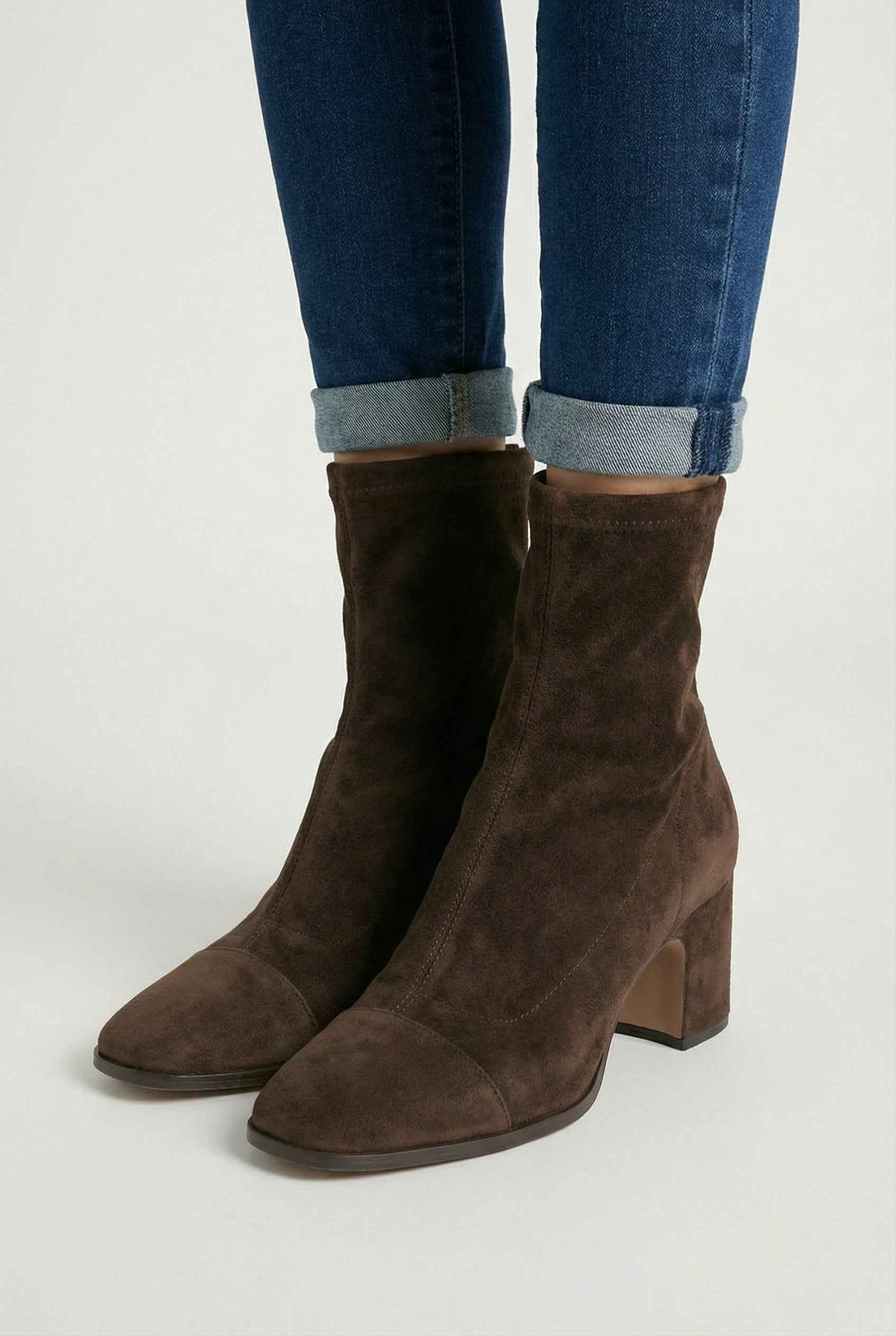 Red Retro Mid-Calf Boots for Women with Statement Heel