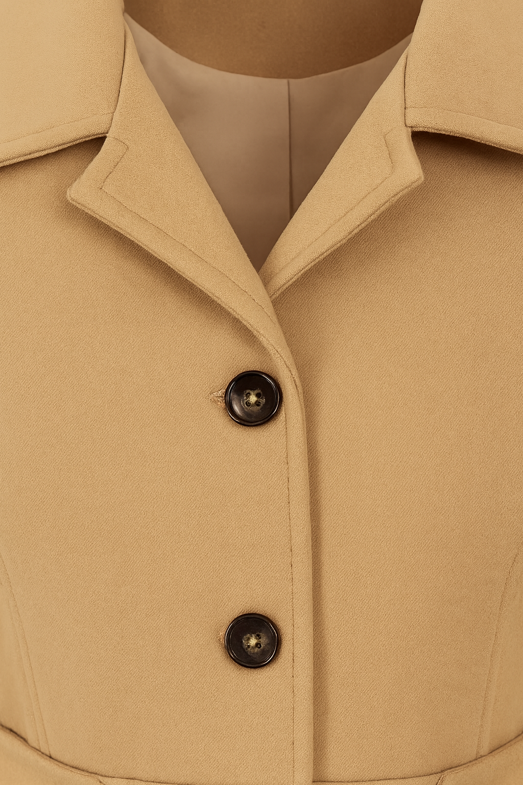 Elegante Halflange Khaki Winterjas