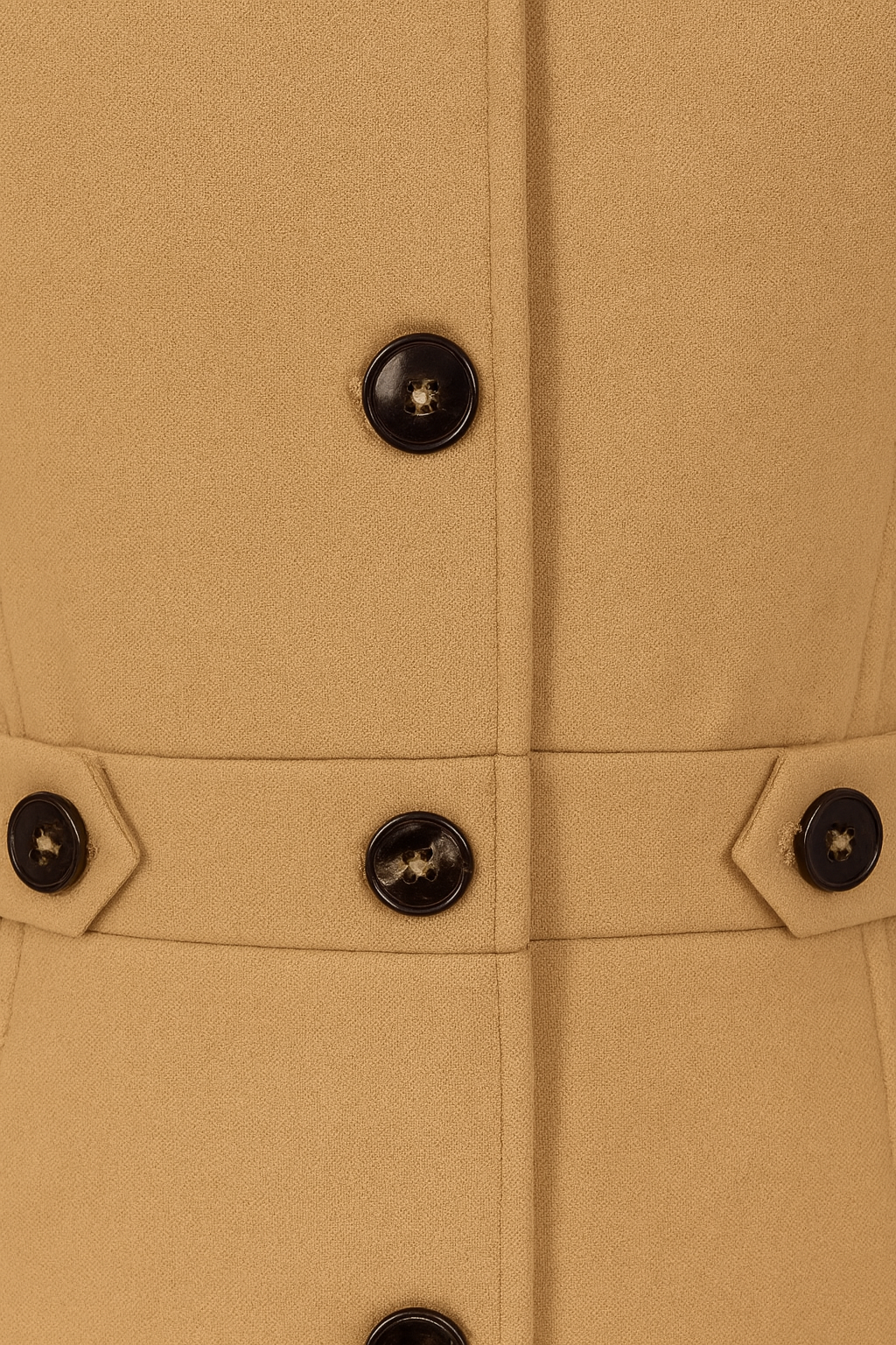 Elegante Halflange Khaki Winterjas