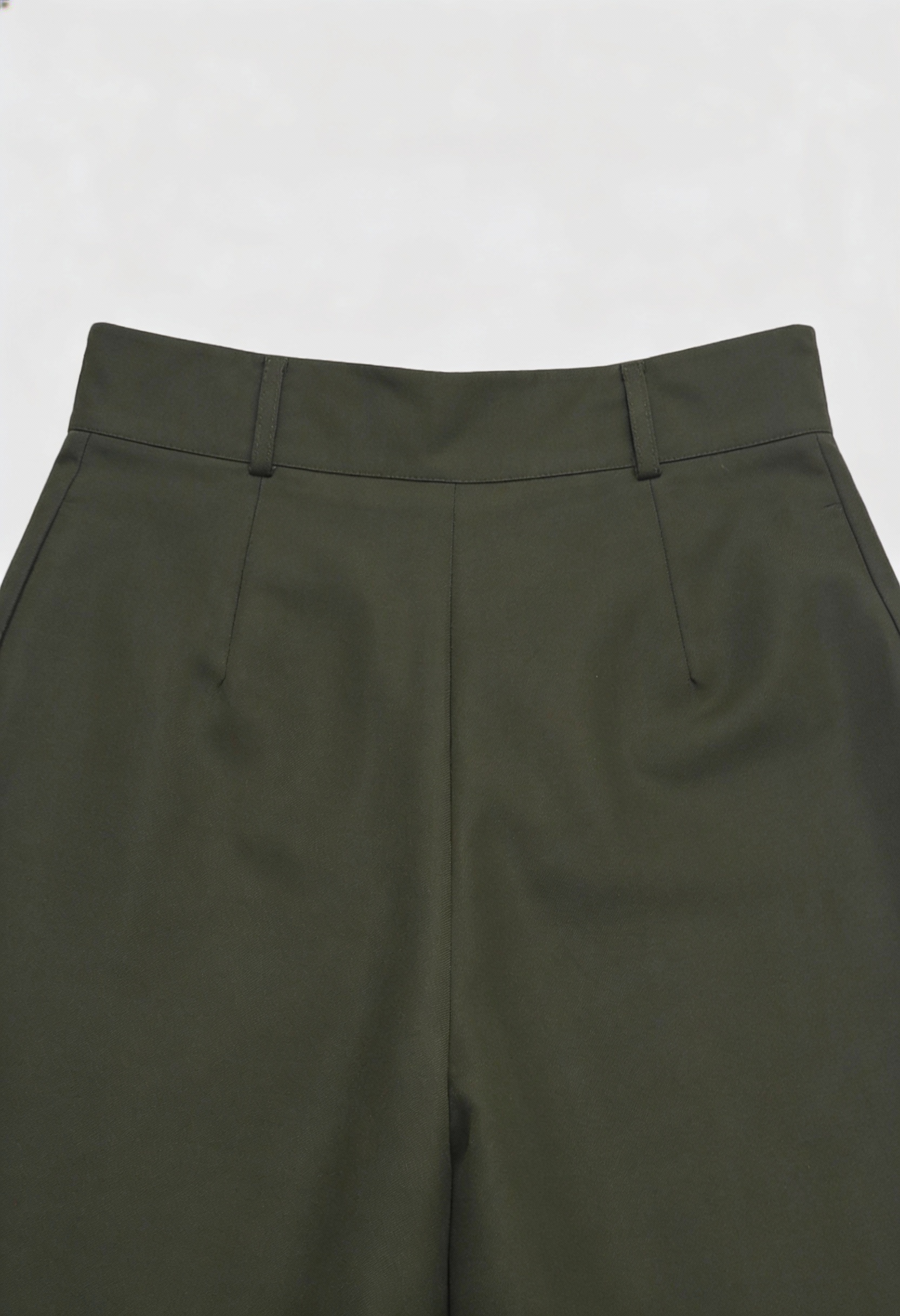 High-Waisted Wide-Leg Army Green Women's Pants - View 6 | Vanda Liamo