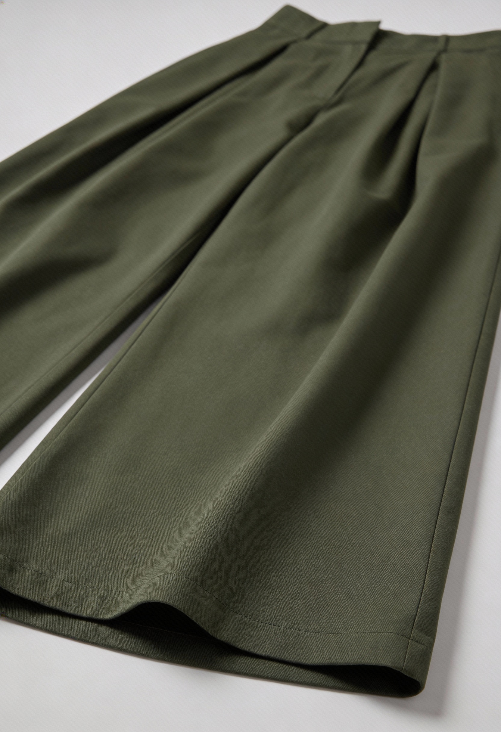 High-Waisted Wide-Leg Army Green Women's Pants - View 7 | Vanda Liamo