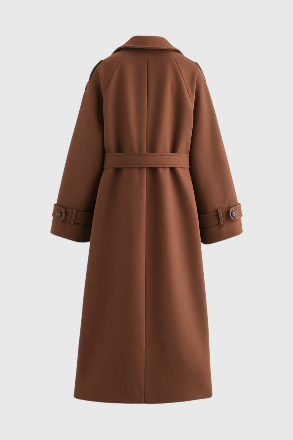 Lange Bruine Damesjas met Riem