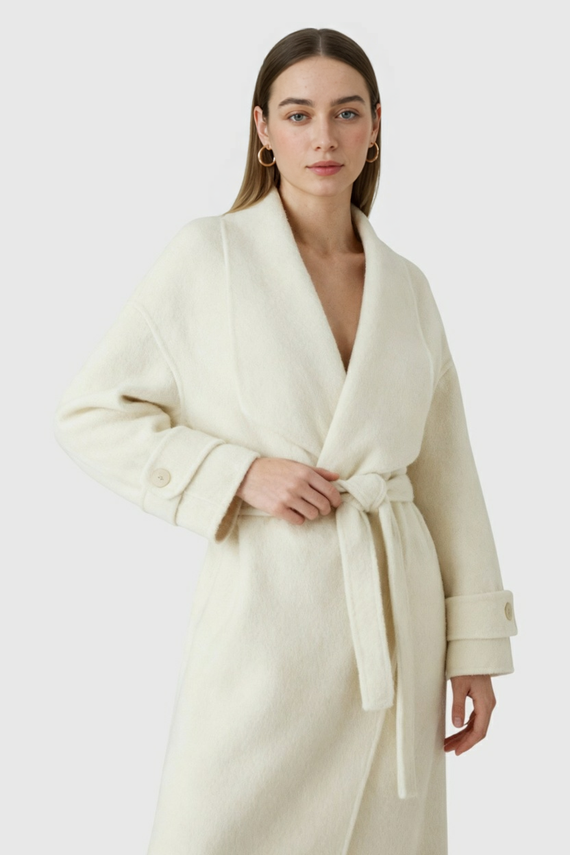 Lange Dames Beige Jas Voor Winter