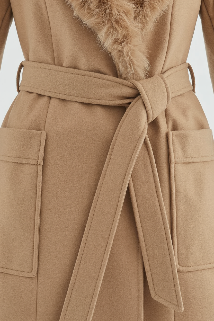 Lange Dames Jas Winter met Riem