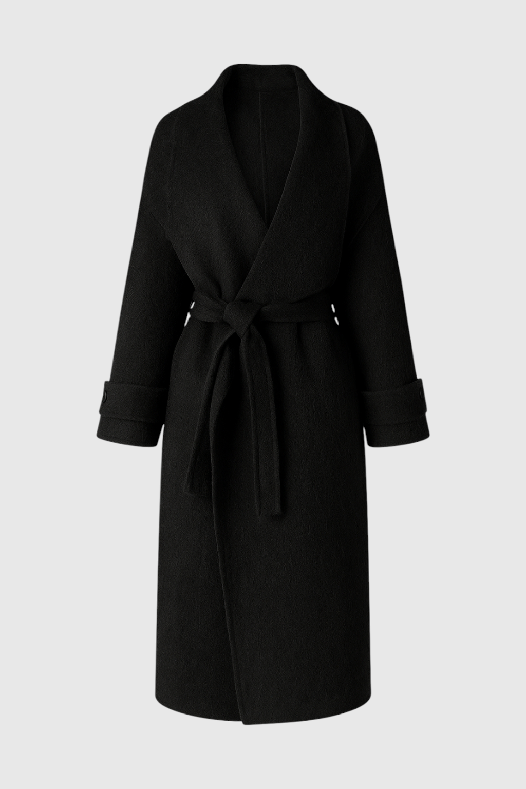 Lange Dames Zwarte Jas Voor Winter