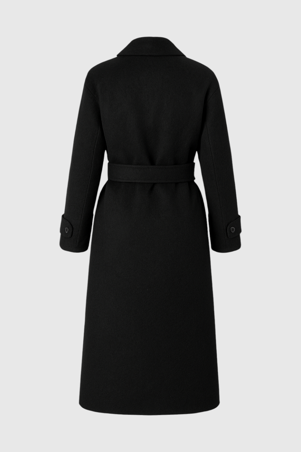 Lange Dames Zwarte Jas Voor Winter