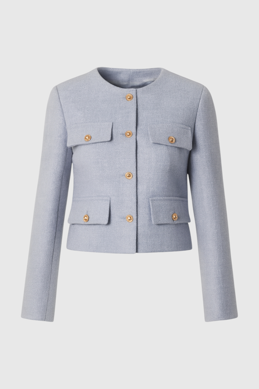 Lichtblauw Wintershortjack voor Dames