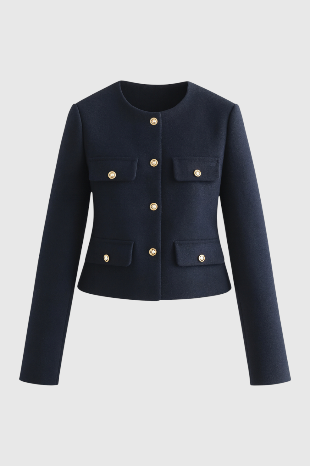 Marineblauw Wintershortjack voor Dames