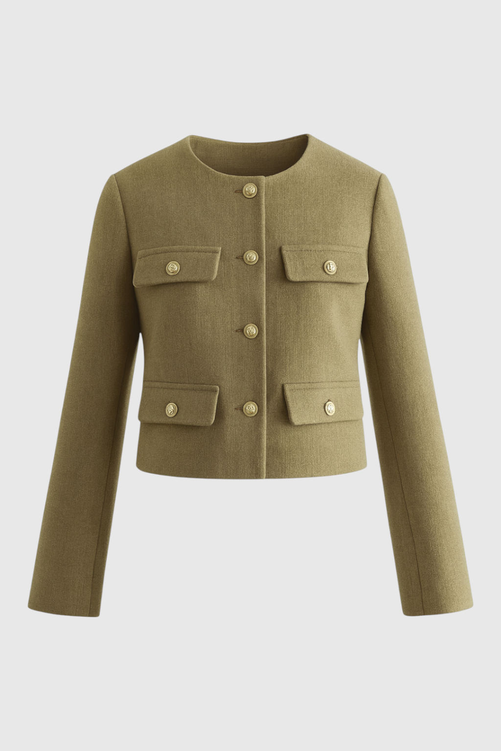 Olijfgroen Wintershortjack voor Dames