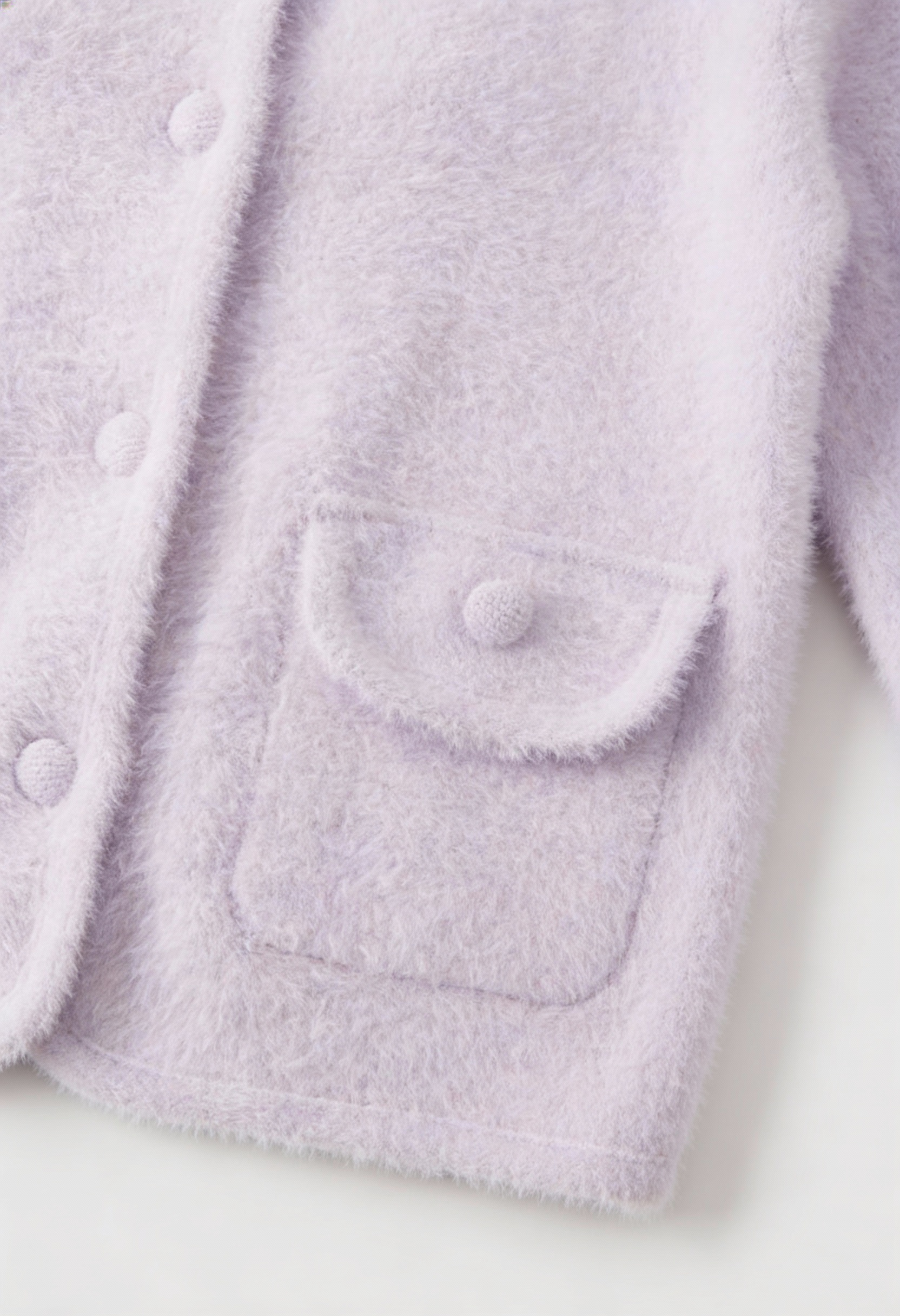 Women's Purple Knitted Long Sleeve Cardigan with O-Neck