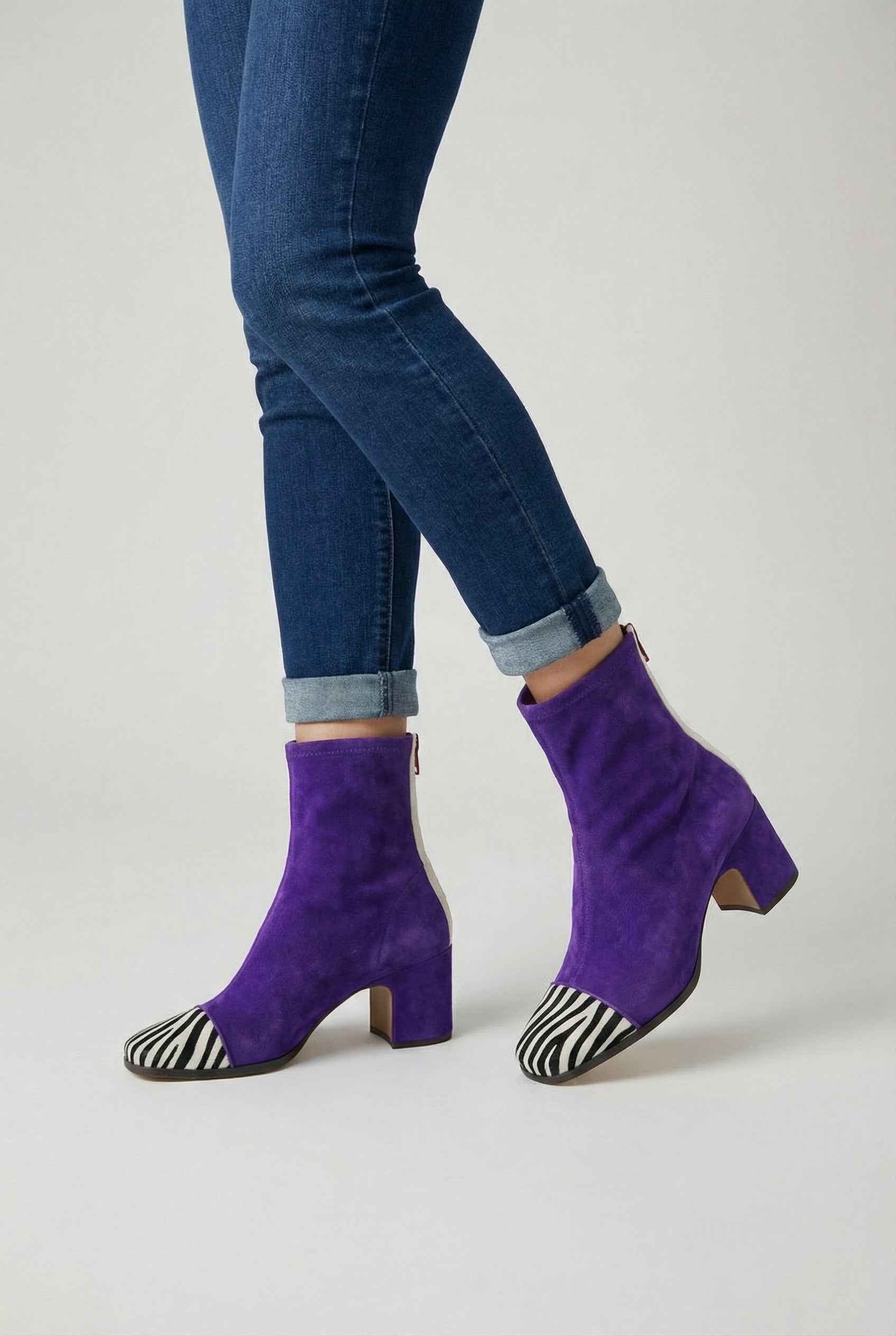 Dark Brown Mid-Calf Heeled Boots for Women