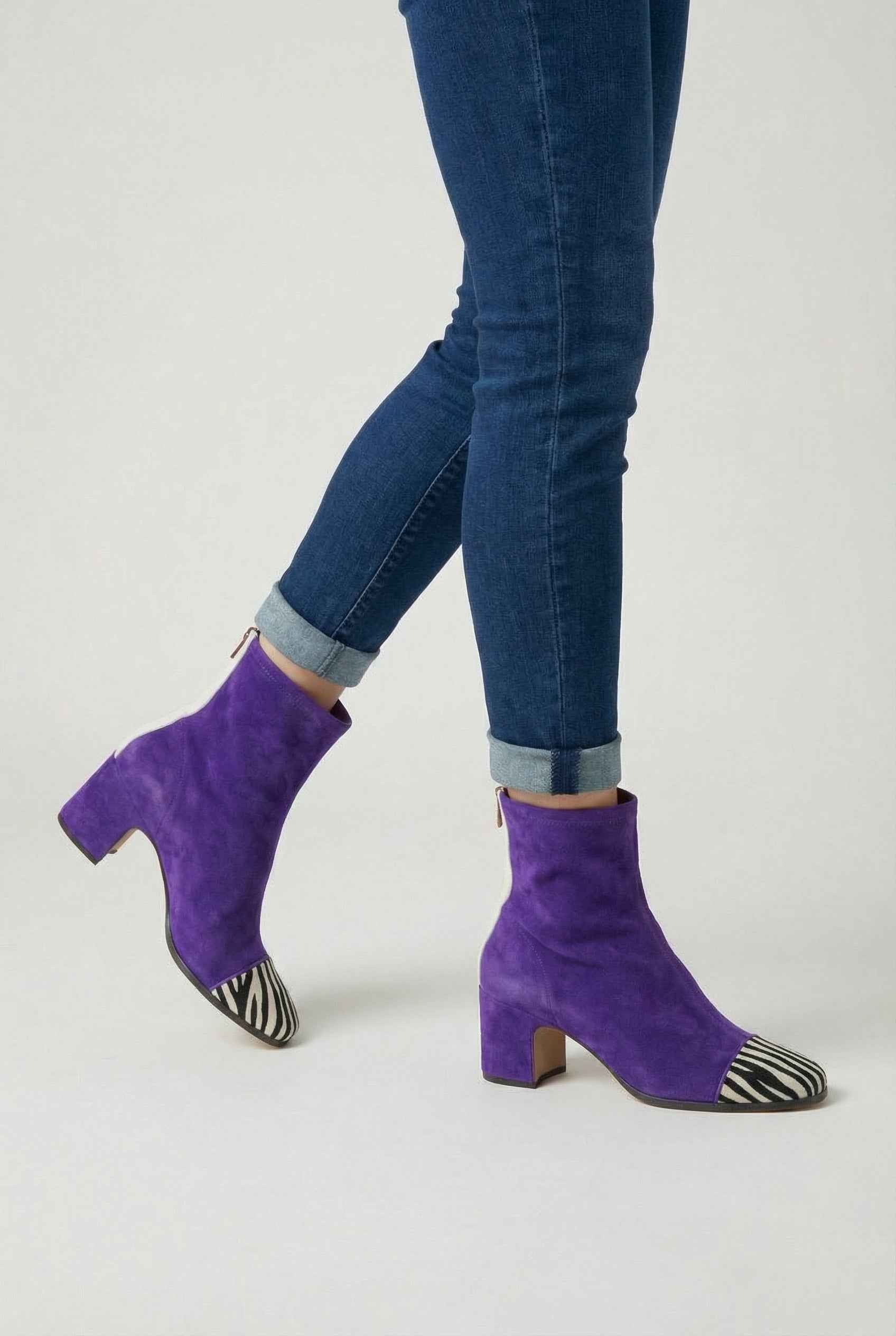 Dark Brown Mid-Calf Heeled Boots for Women