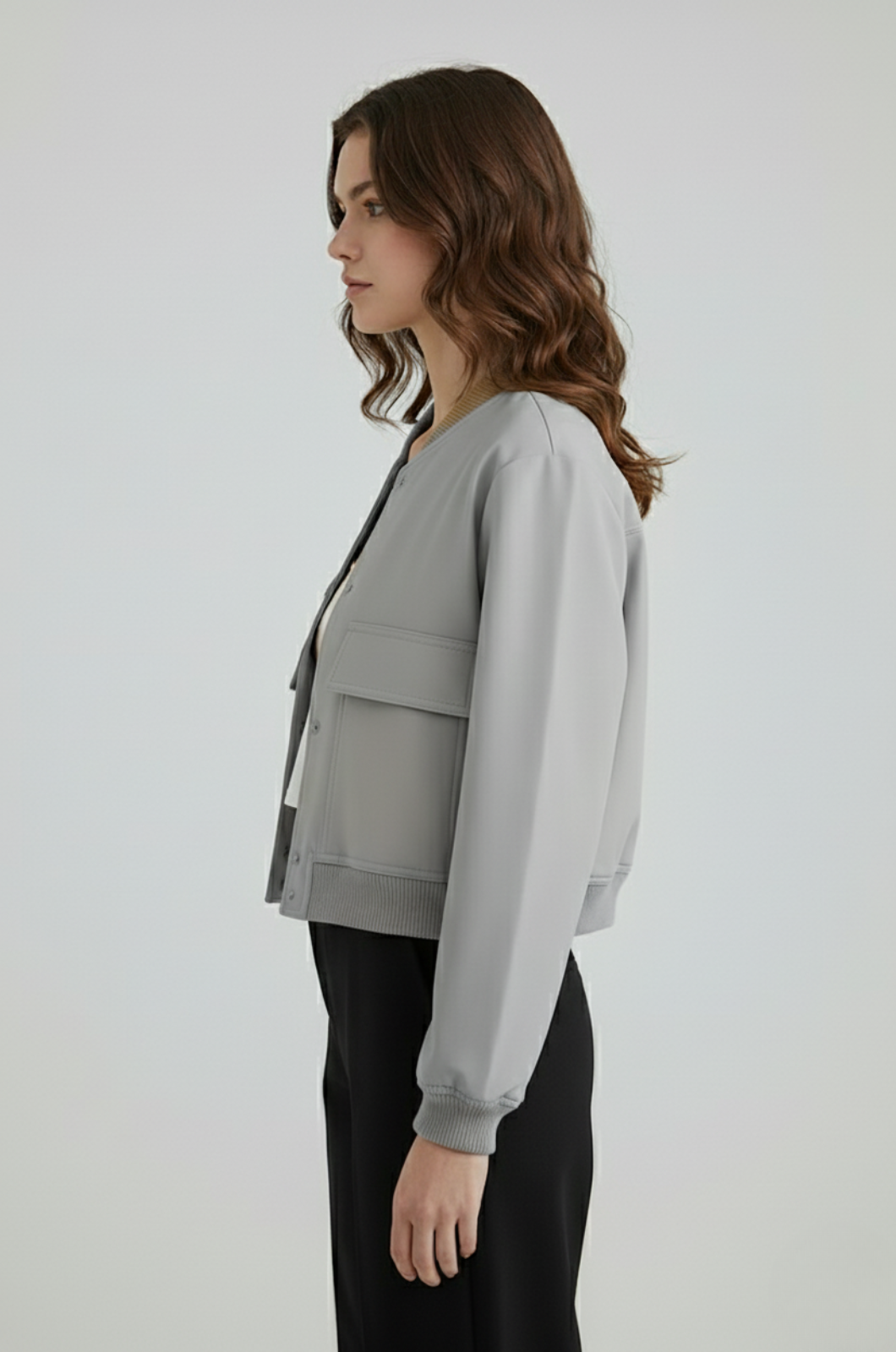 Dames Elegante Bomberjack - Grijs