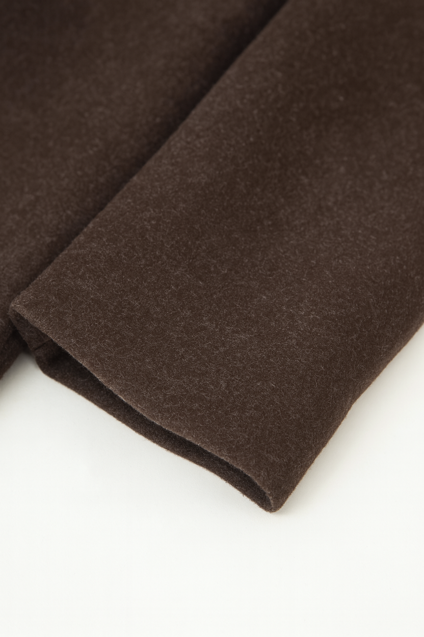 Stijlvolle Lange Wollen Bruin Jas voor Dames