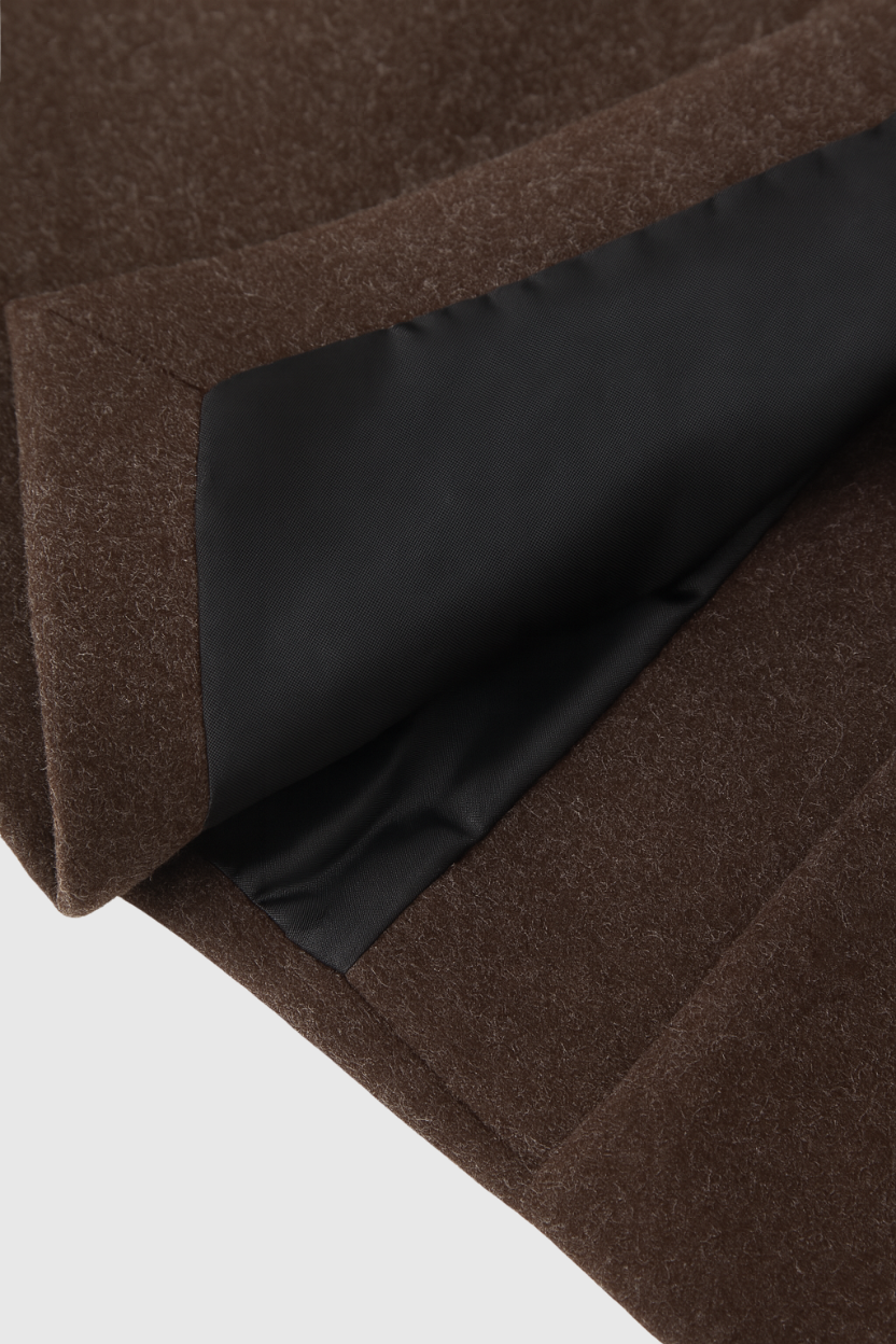 Stijlvolle Lange Wollen Bruin Jas voor Dames