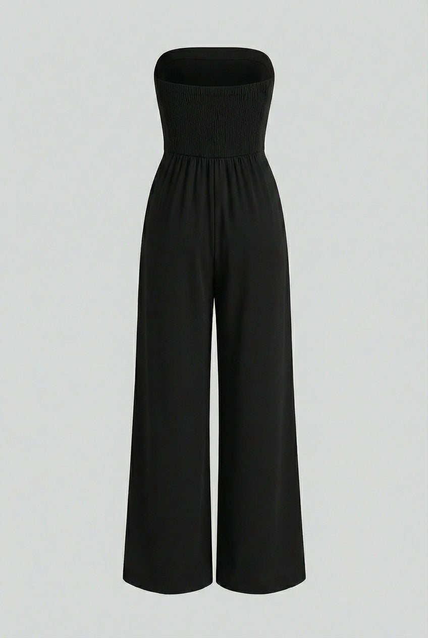 Strapless Jumpsuit with Wide-Leg - Timeless Elegance in Black