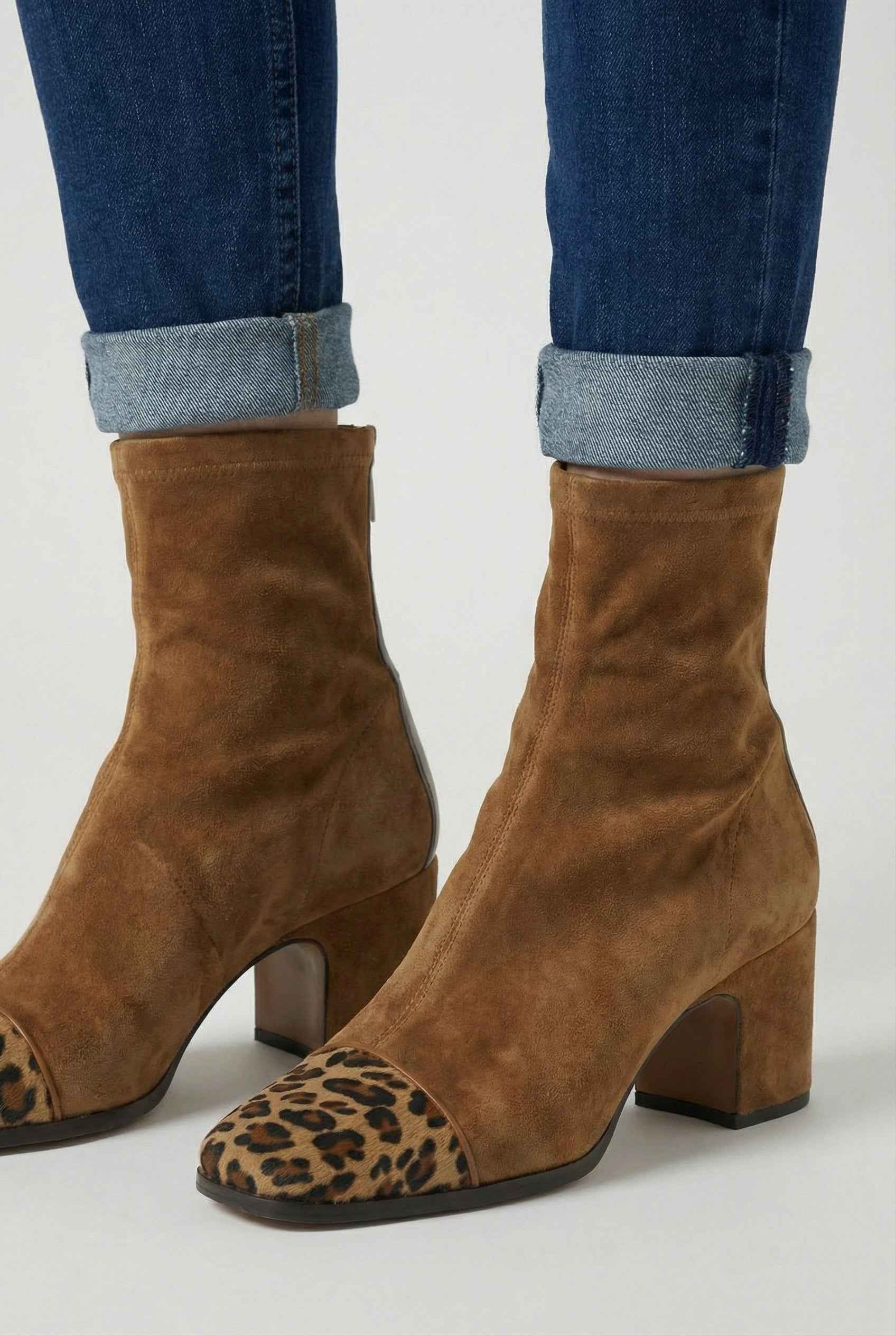 Red Retro Mid-Calf Boots for Women with Statement Heel