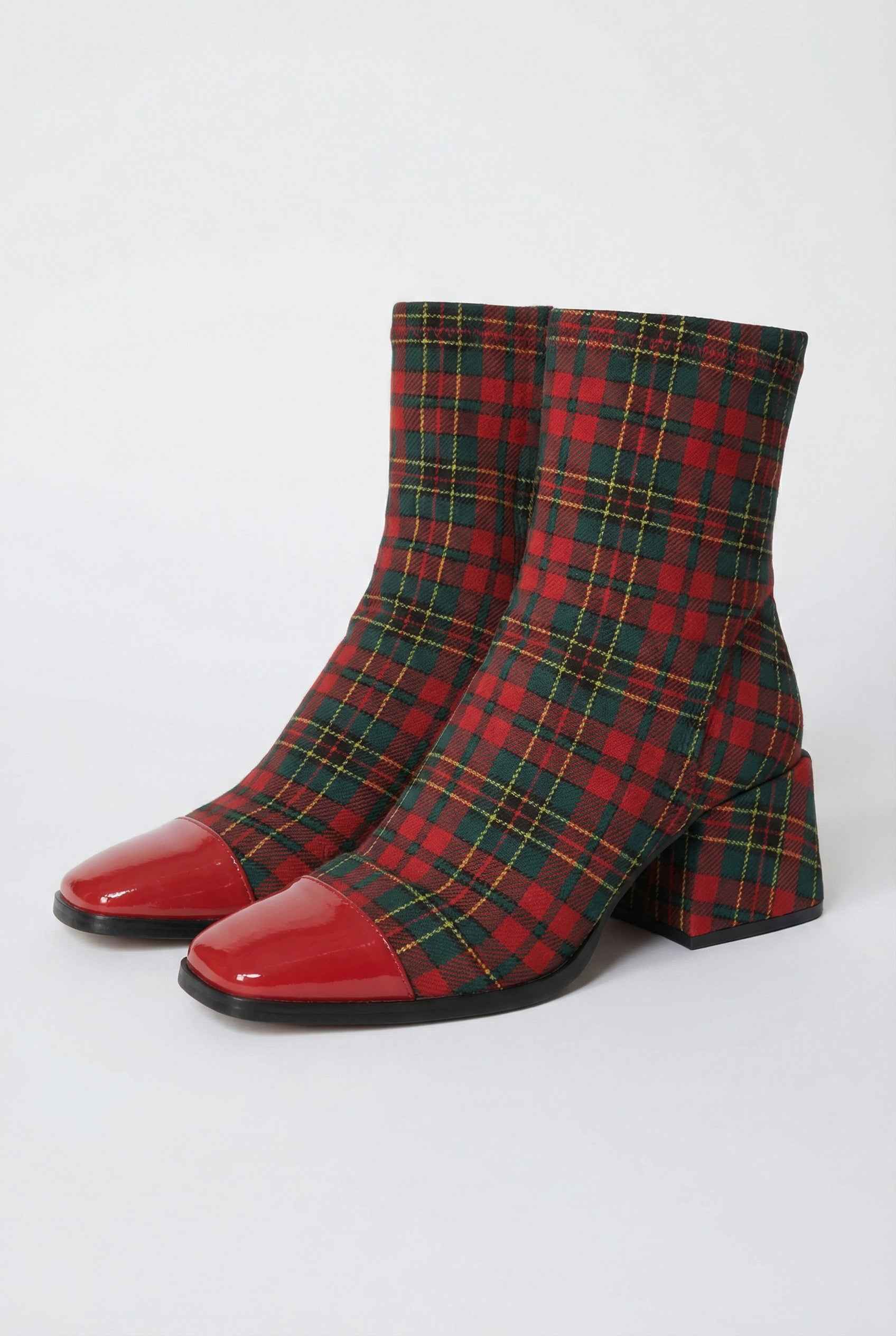 Vintage Women’s Mid-Calf Boots in Red & Green