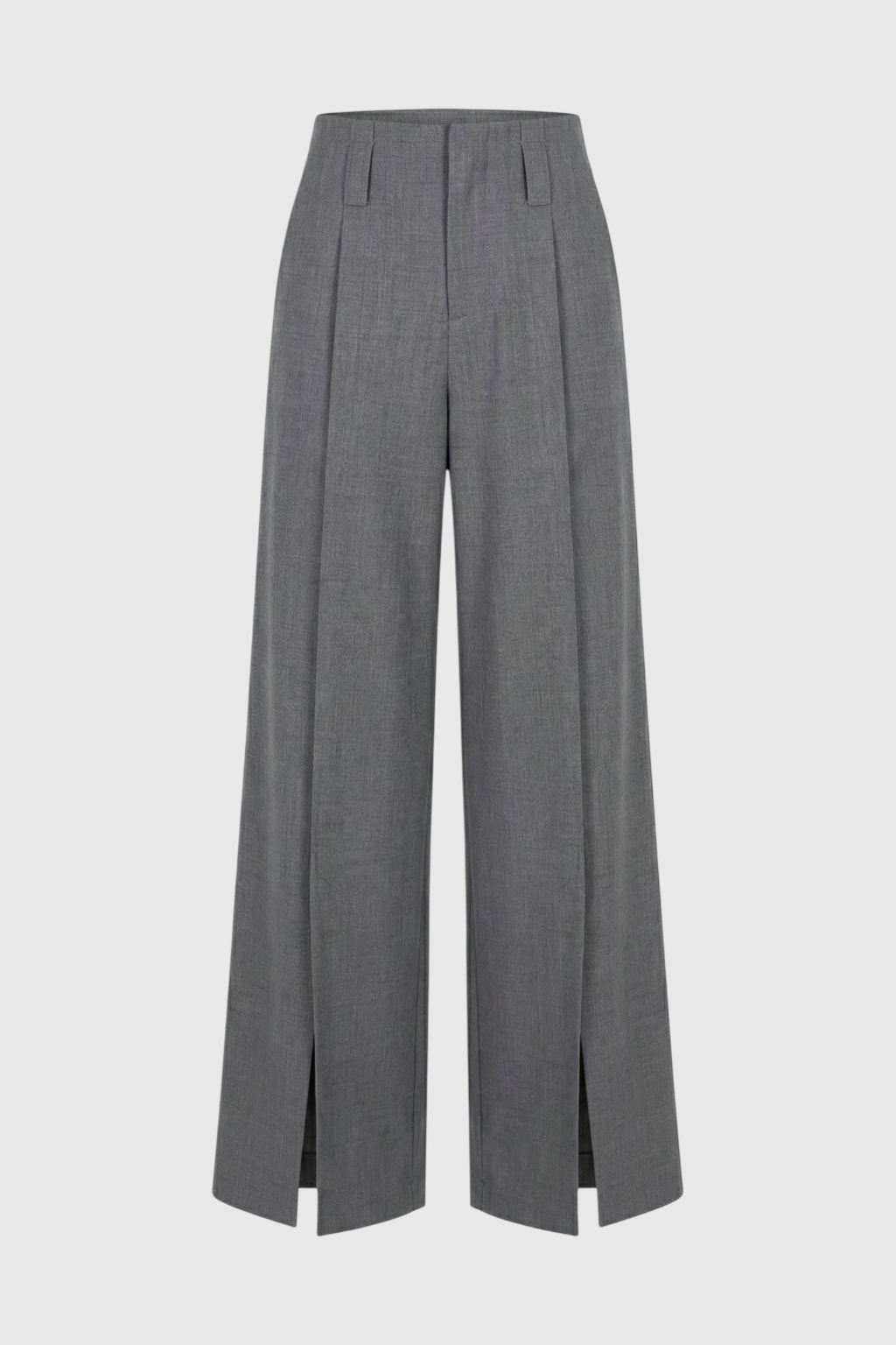 Vrouwen Hoge Taille Grijs Geplooide Broek