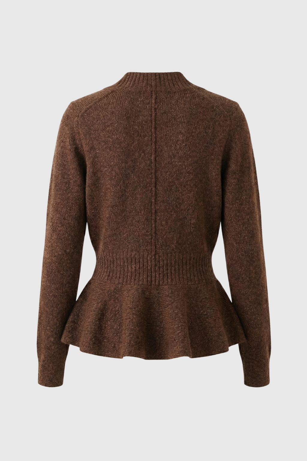 Women's Slim Brown V-Neck Cardigan