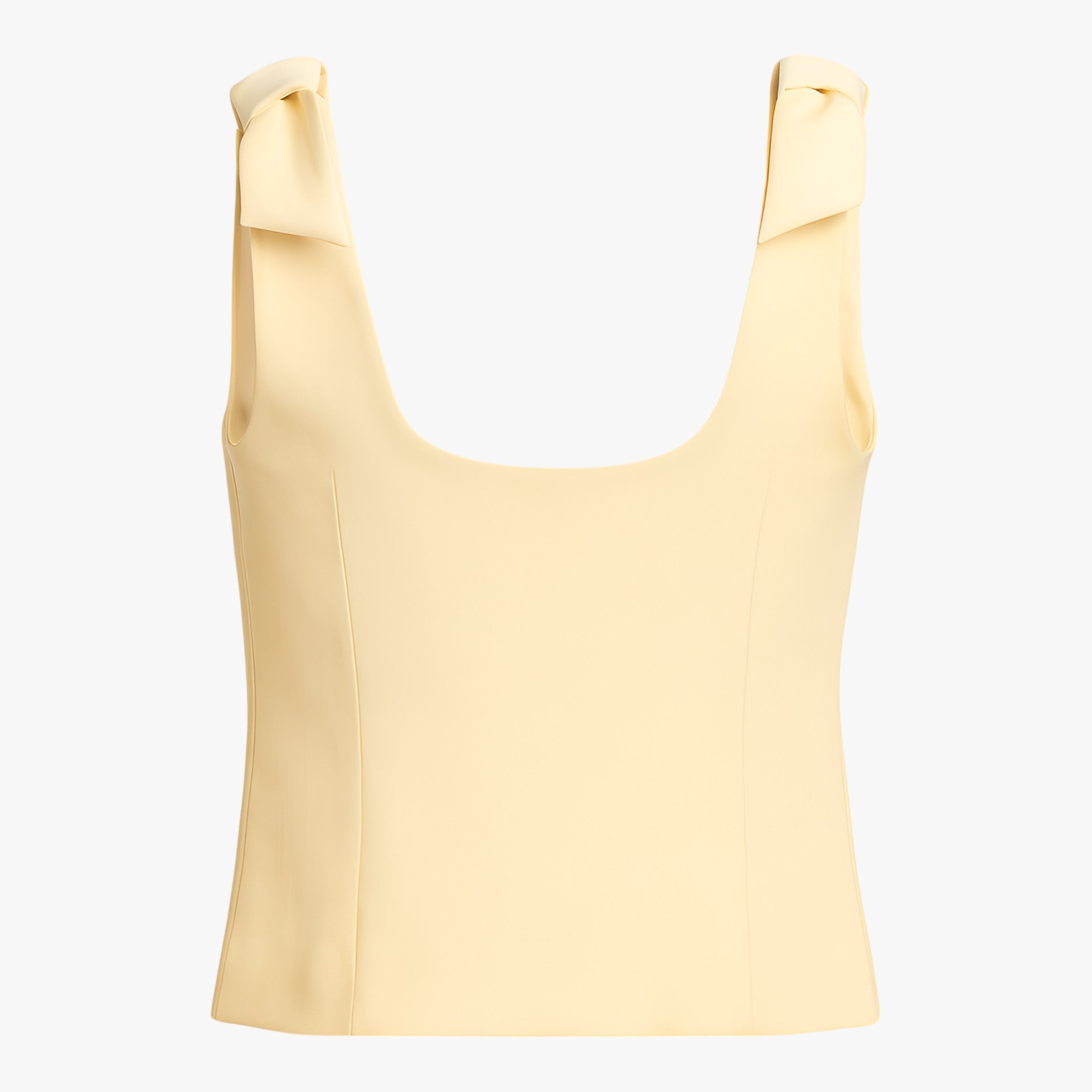 Dames Tops : Amelie Slanke Cami Top Geel met Strik - Ideale Slanke Cami Top Geel voor Elk Seizoen in van Vanda Liamo