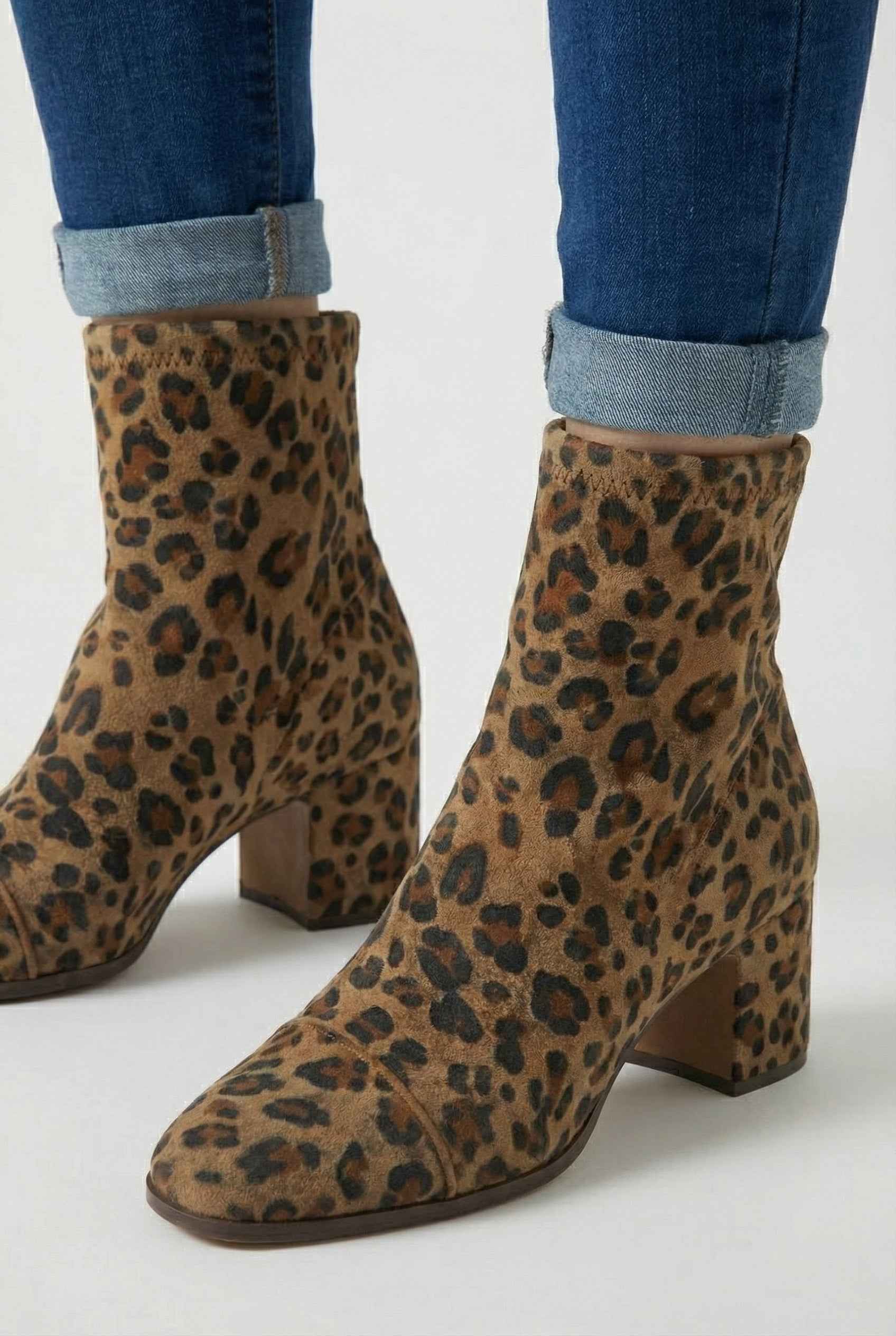 Red Retro Mid-Calf Boots for Women with Statement Heel
