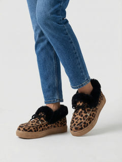Damskie zimowe buty w panterkę