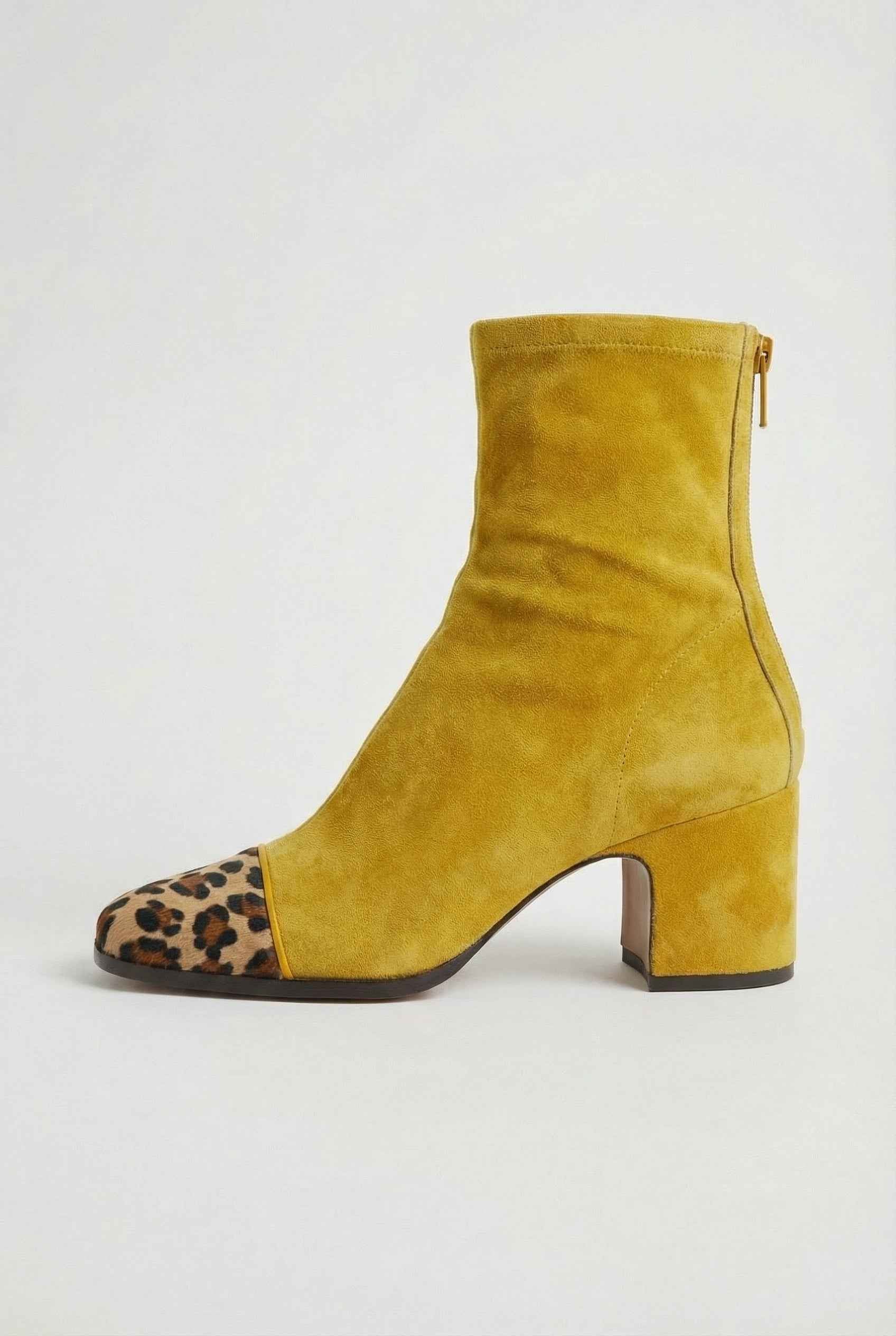 Dark Brown Mid-Calf Heeled Boots for Women