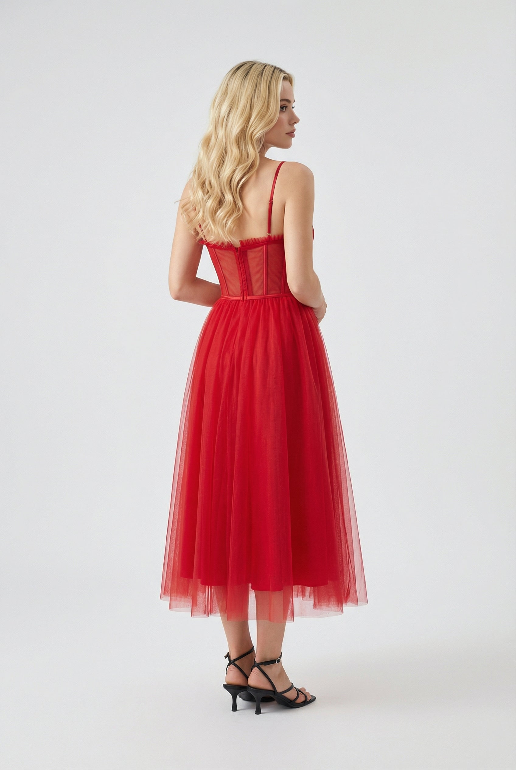 Women’s A-Line Red Midi Dress