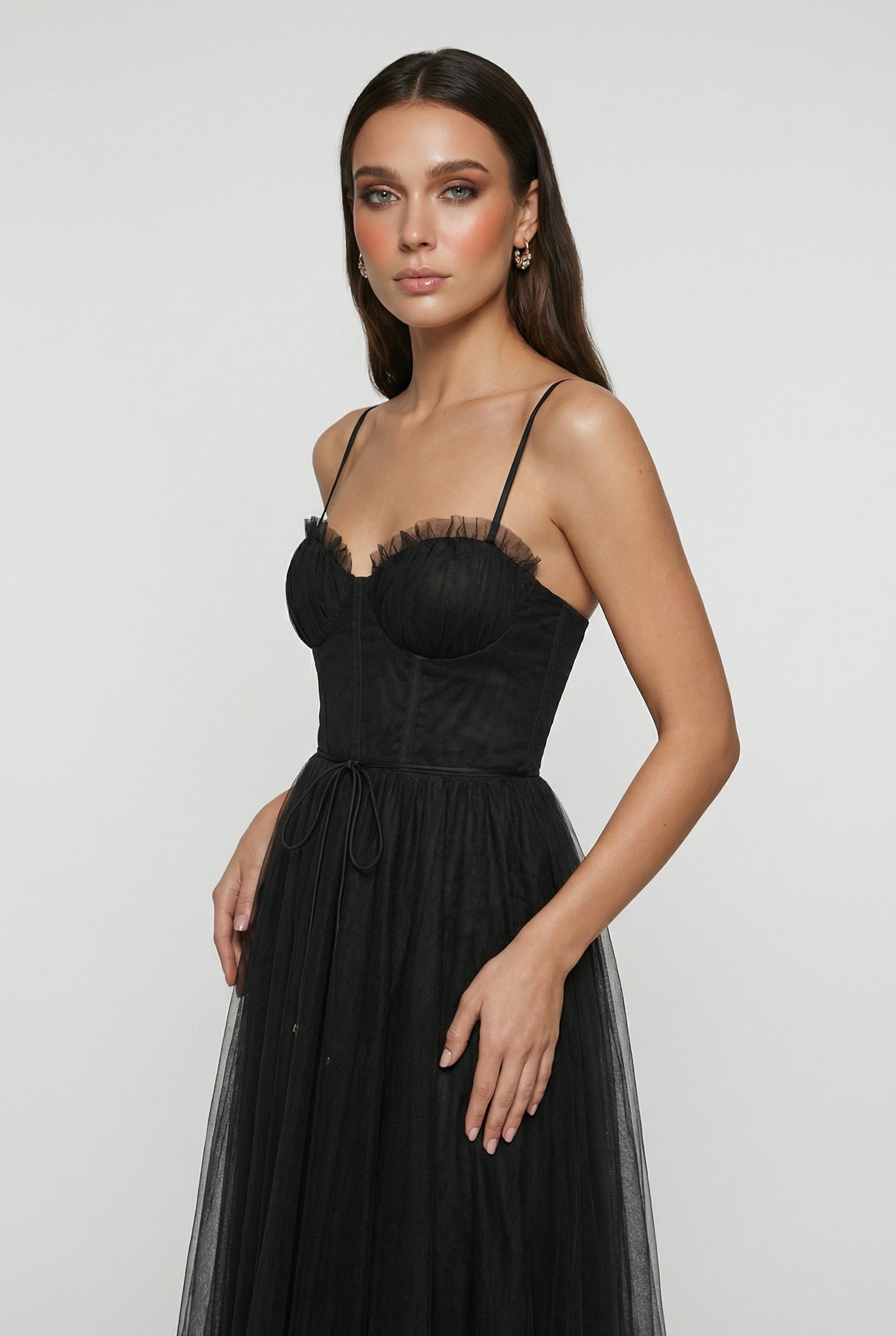 Women's Black Sleeveless Midi Dress | Vanda Liamo