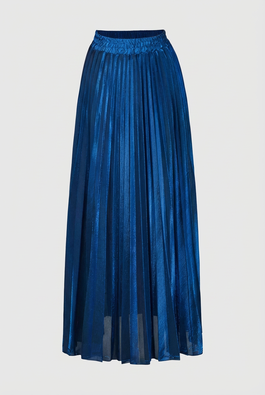 Women's Blue Pleated Skirt