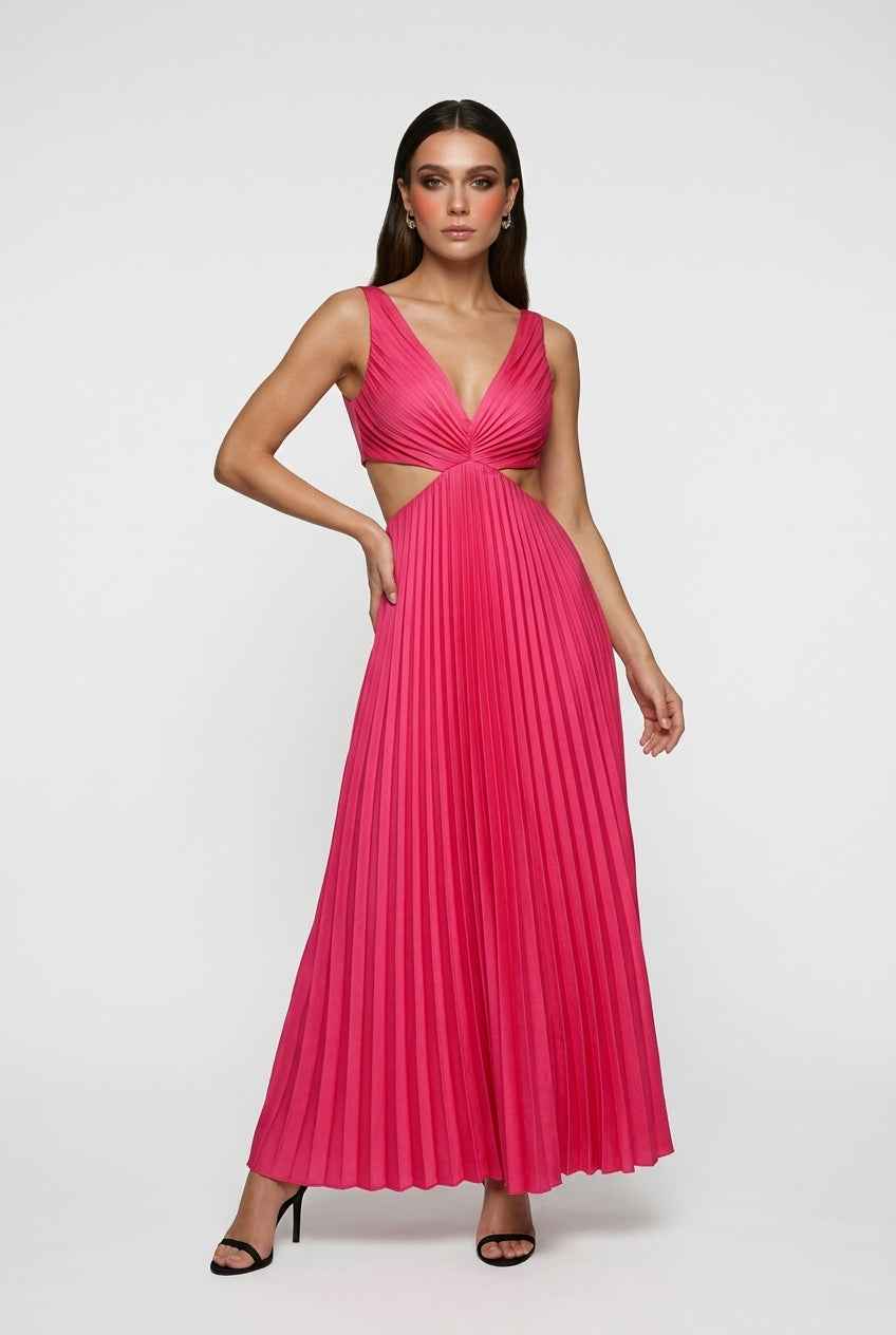 Women’s Blush Pink Pleated Dress – Feminine Flow for Special Moments
